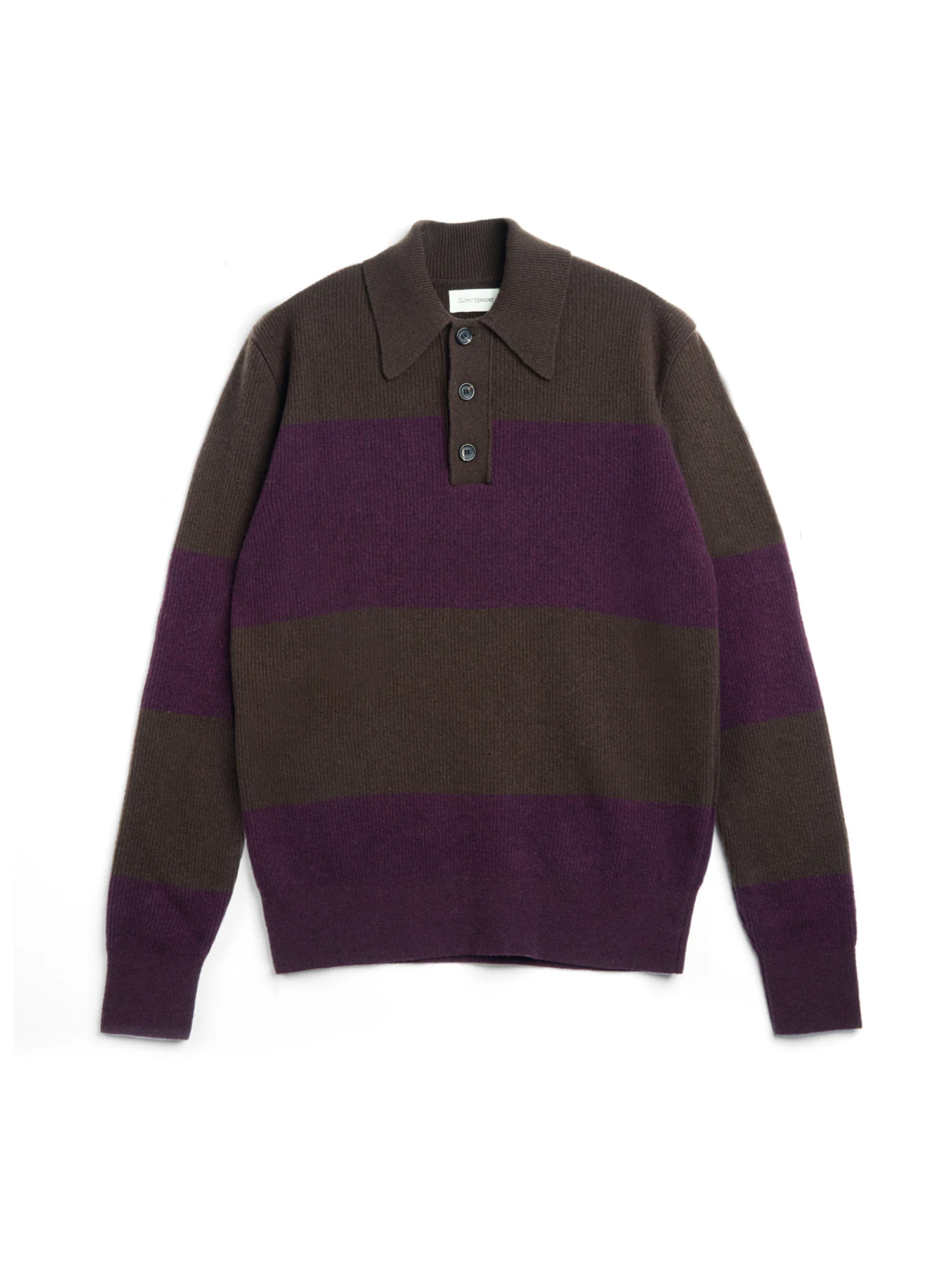 Wren Knitted Polo Shirt Paxton Brown/Purple