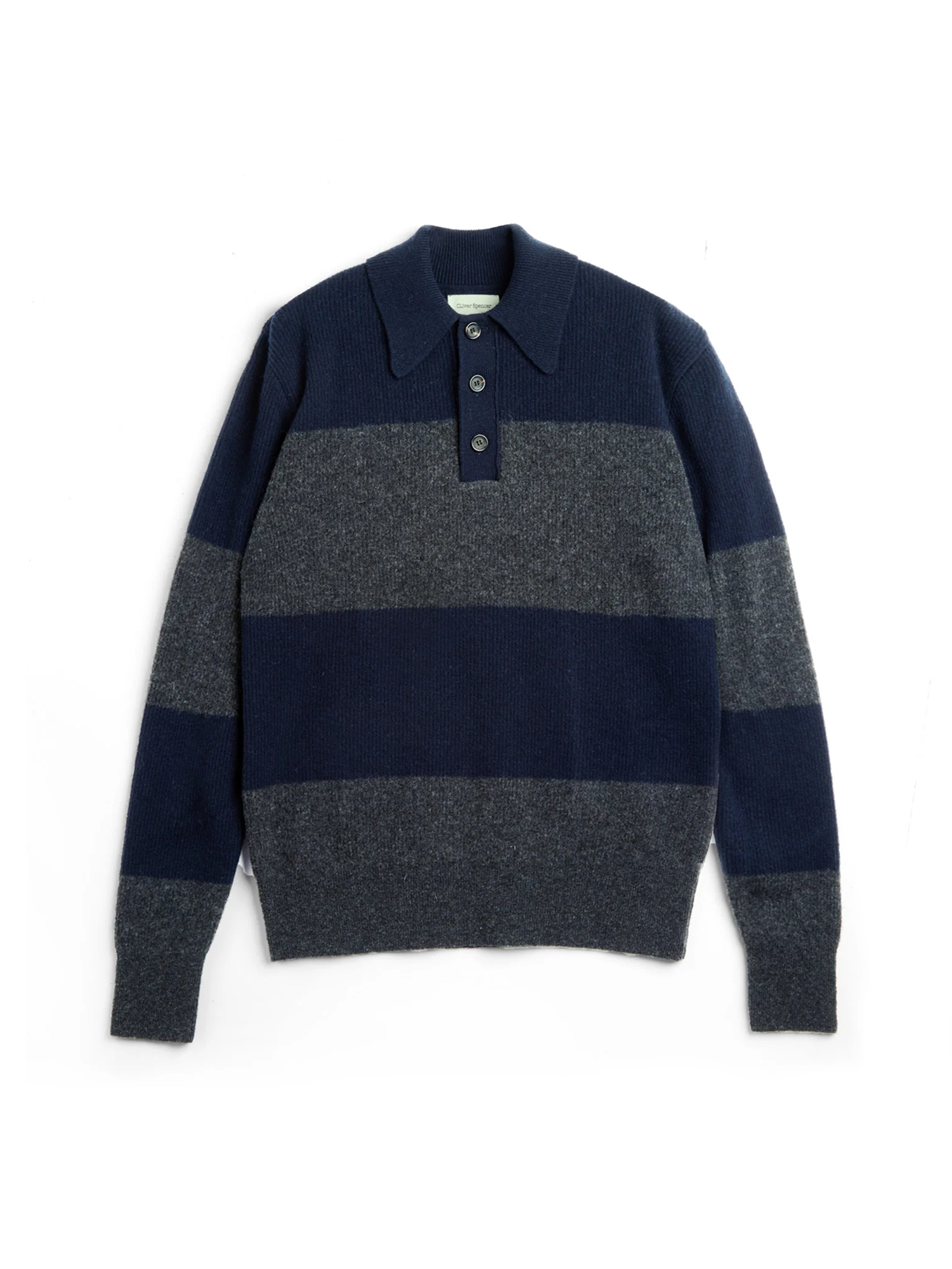 Wren Knitted Polo Shirt Paxton Navy/Charcoal