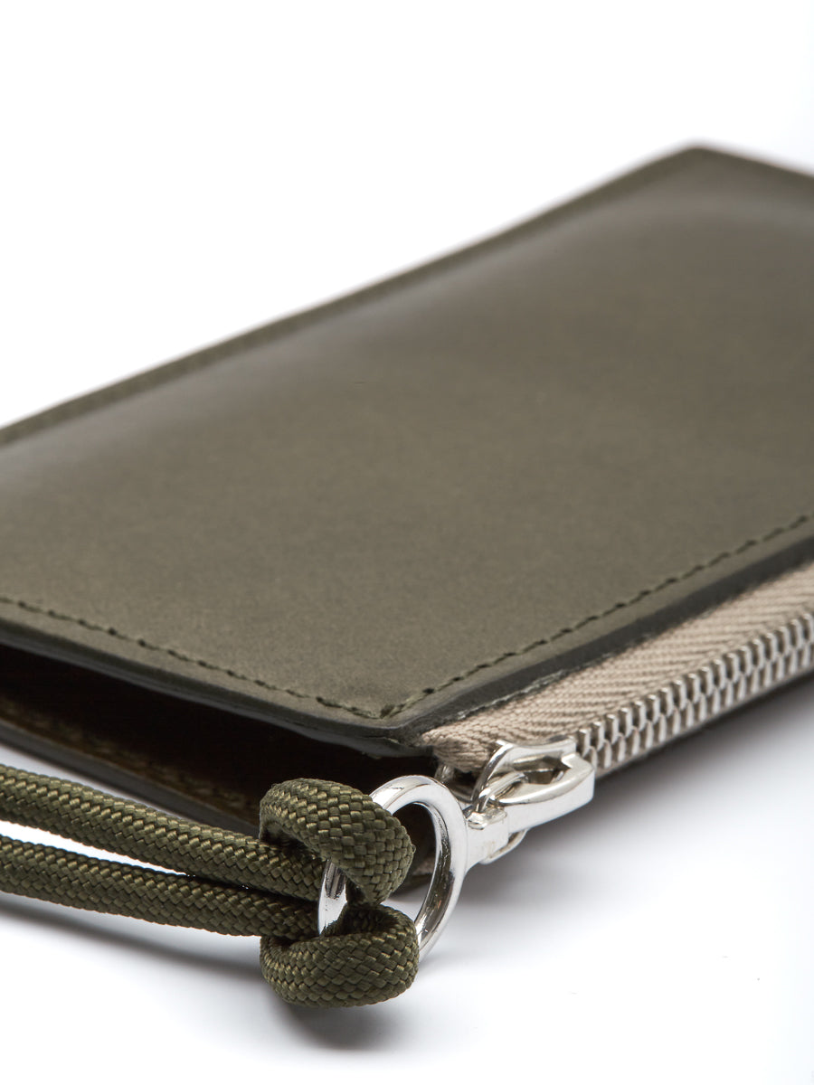Campbell Cole Khaki Simple Coin Pouch with Lanyard