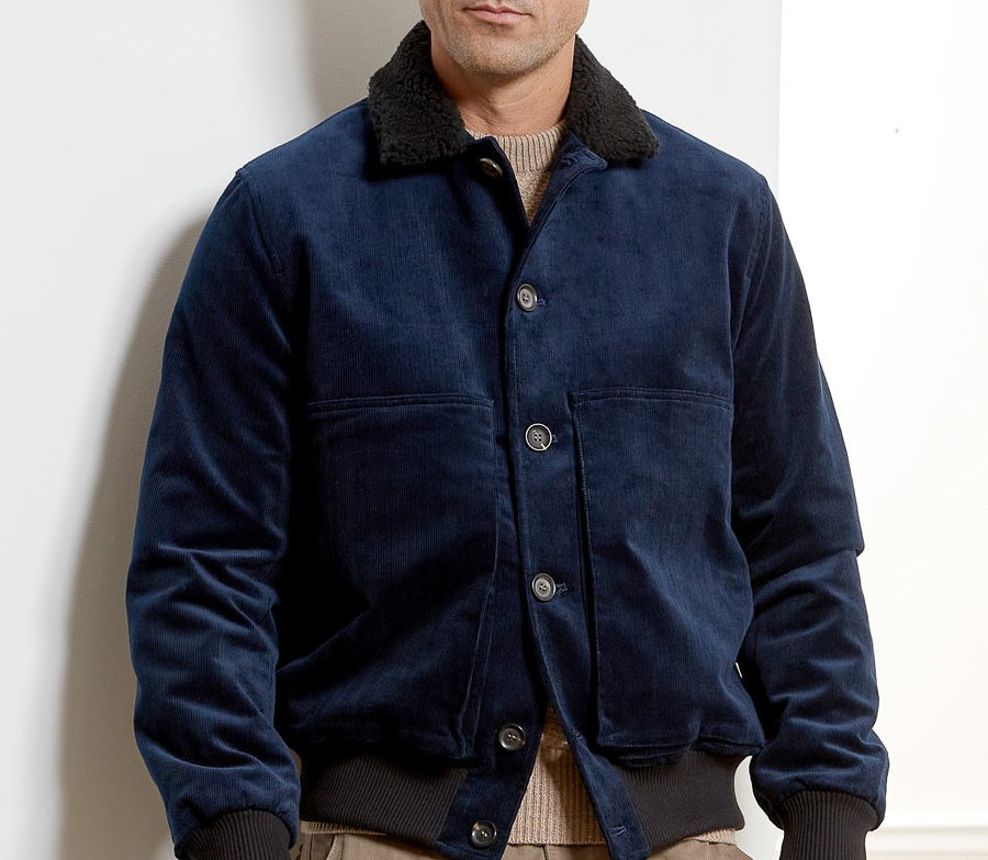 LINFIELD JACKET PENTON CORD NAVY by Oliver Spencer