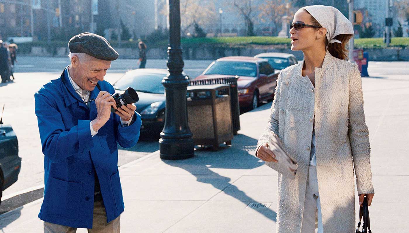 Man wearing a blue men’s chore jacket styled for everyday casual wear