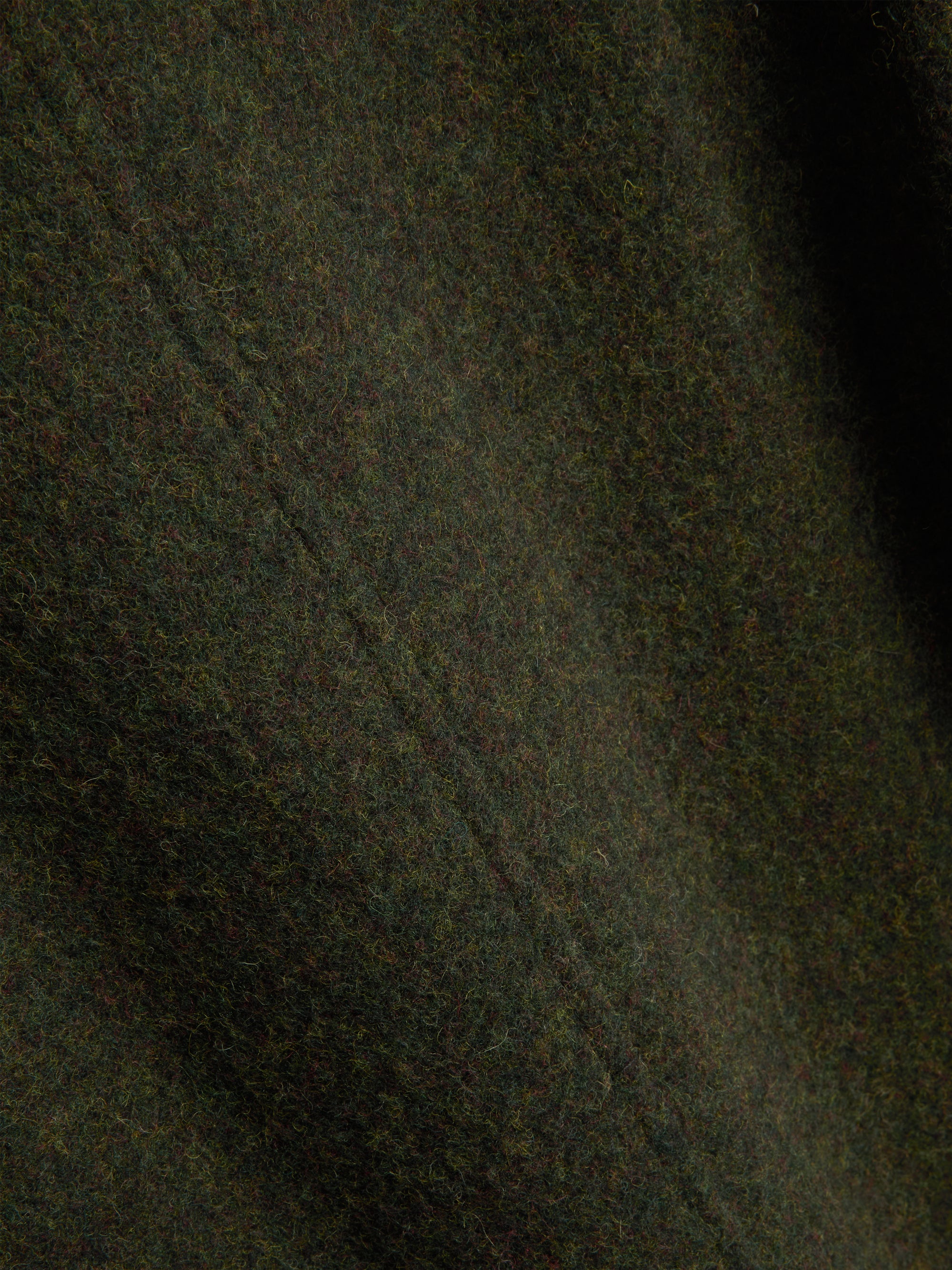 Detailed material shot of Oliver Spencer Men's Green Wool Bomber Jacket