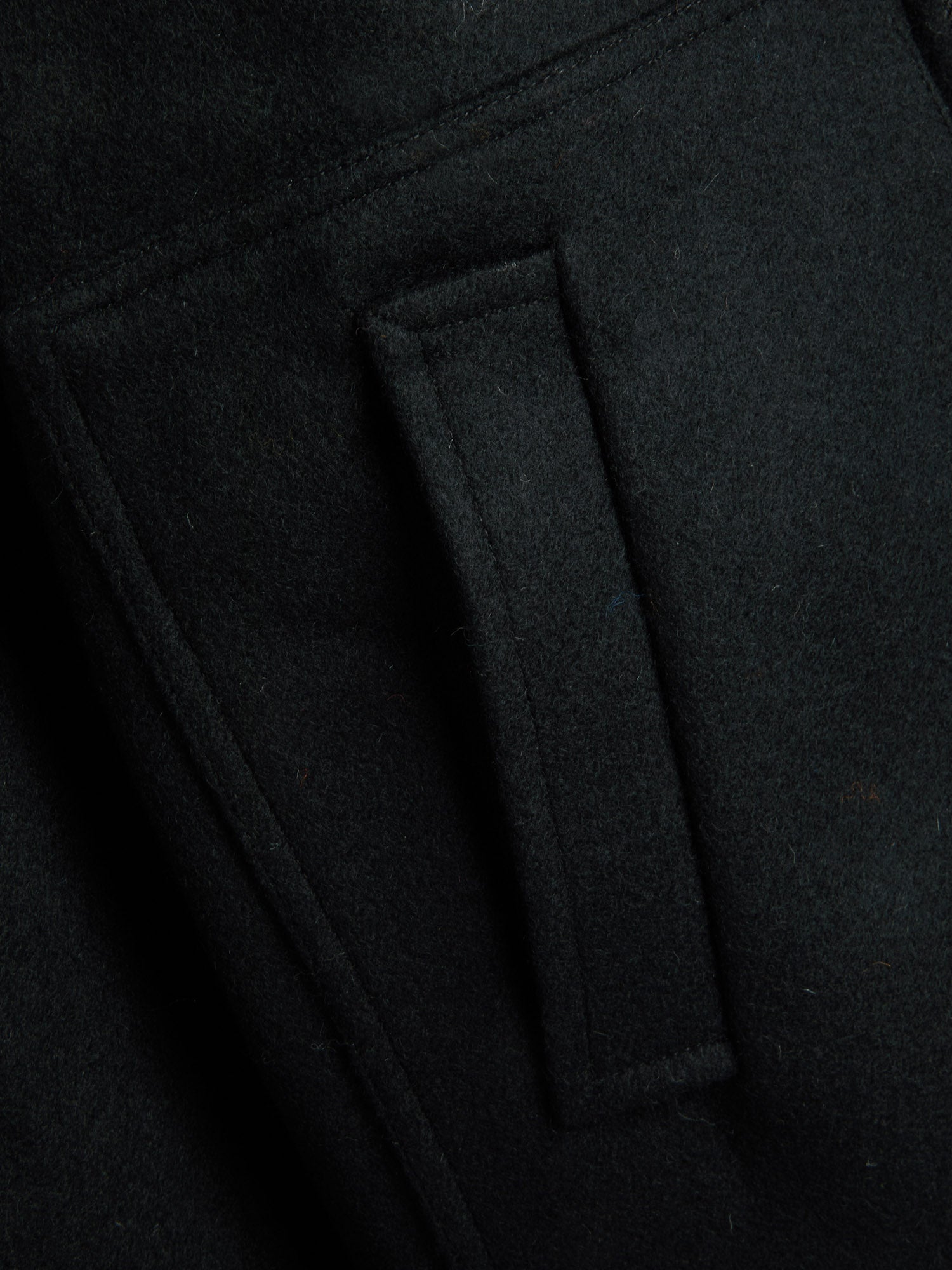 Detailed pocket shot of Oliver Spencer Men's Black Wool Bomber Jacket