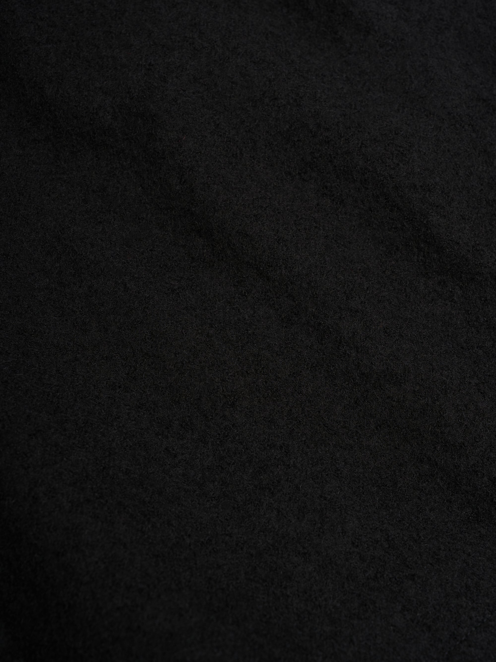 Detailed material shot of Oliver Spencer Men's Black Wool Car Coat