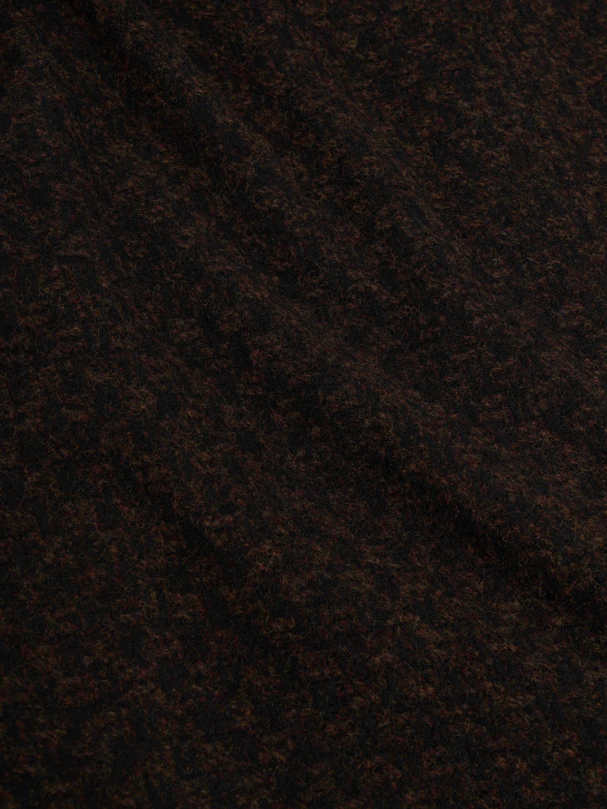 Detailed material shot of Oliver Spencer Men's Brown Wool Car Coat