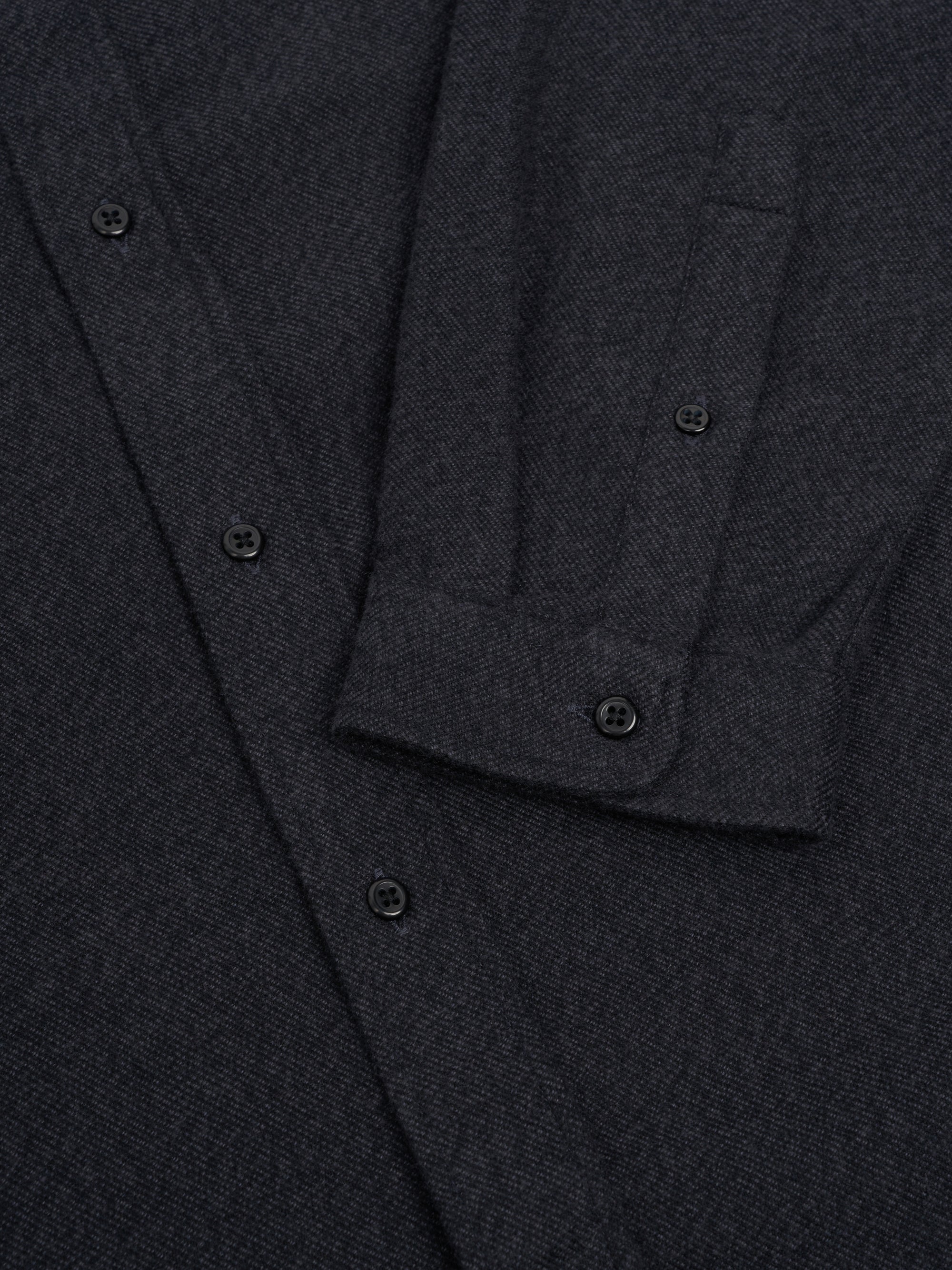 Close up cuff shot of Oliver Spencer Men&#39;s Navy Brushed Cotton Button-Down Shirt