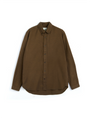 Oliver Spencer Men's Brown Button Down Organic Cotton Shirt Flat Shot