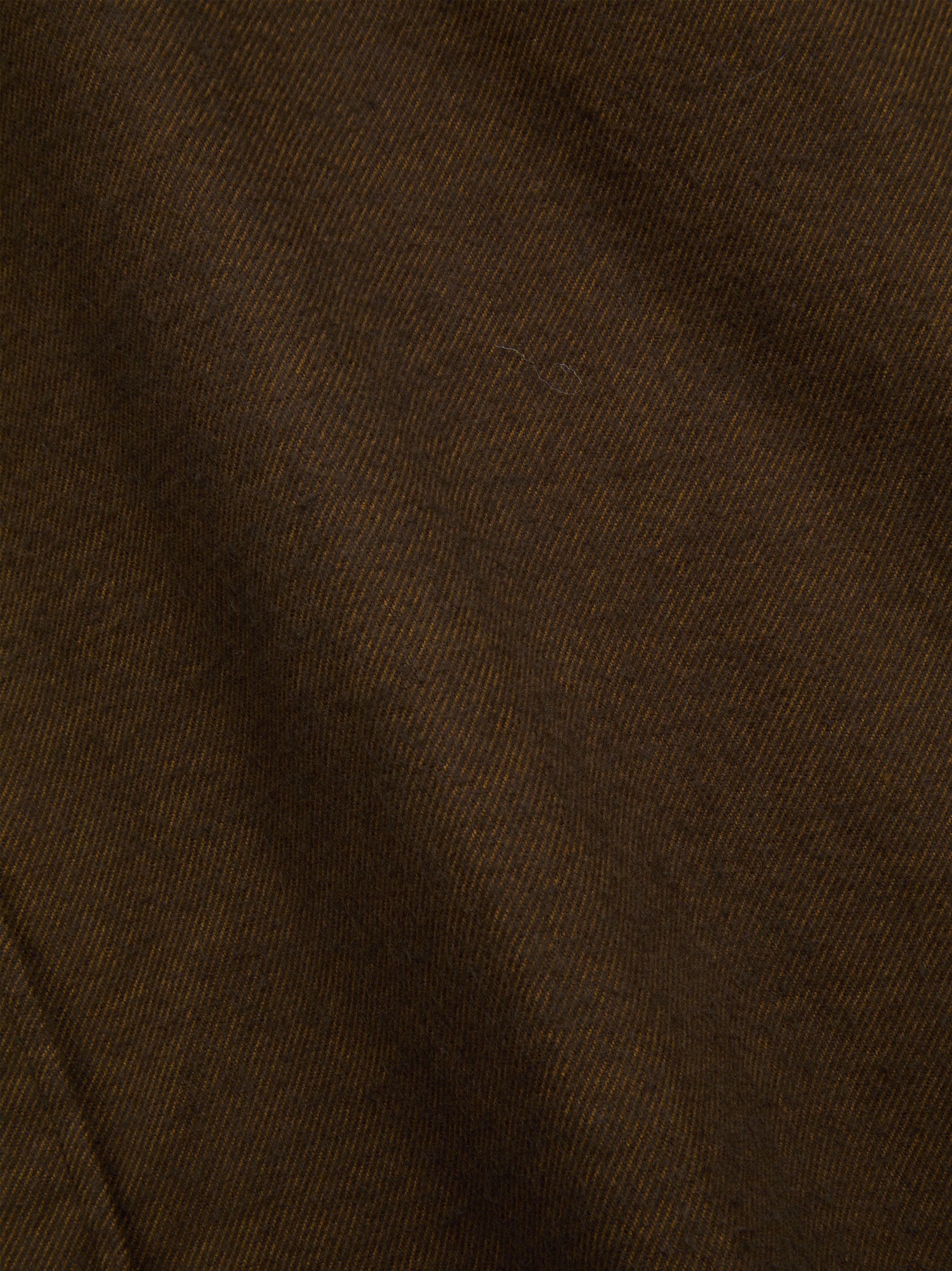 Close up material shot of Oliver Spencer Men&#39;s Brown Button Down Organic Cotton Shirt