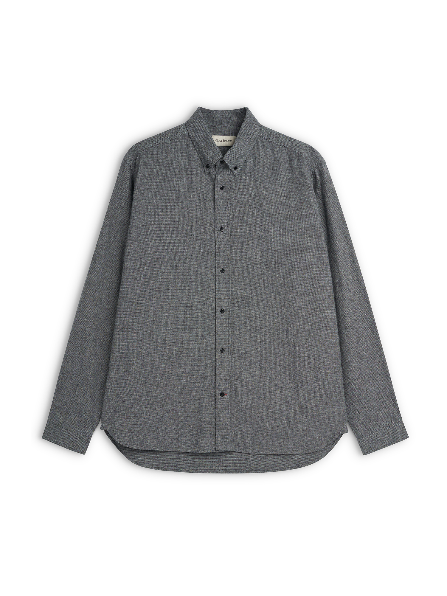 Oliver Spencer Men's Grey Brushed Cotton Button-Down Shirt