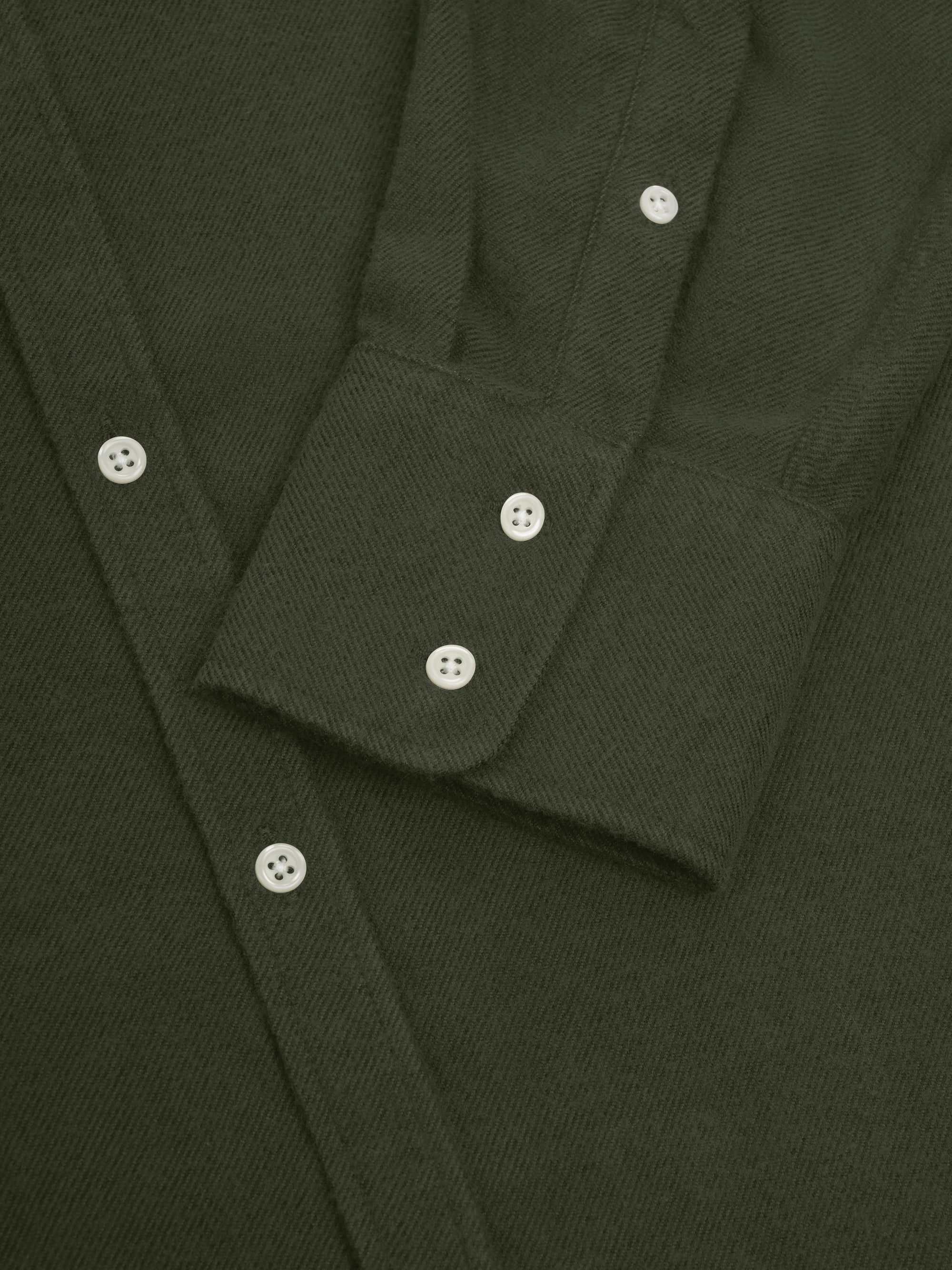 Cuff shot of Oliver Spencer Spread Collar Organic Cotton Shirt With Stiffeners