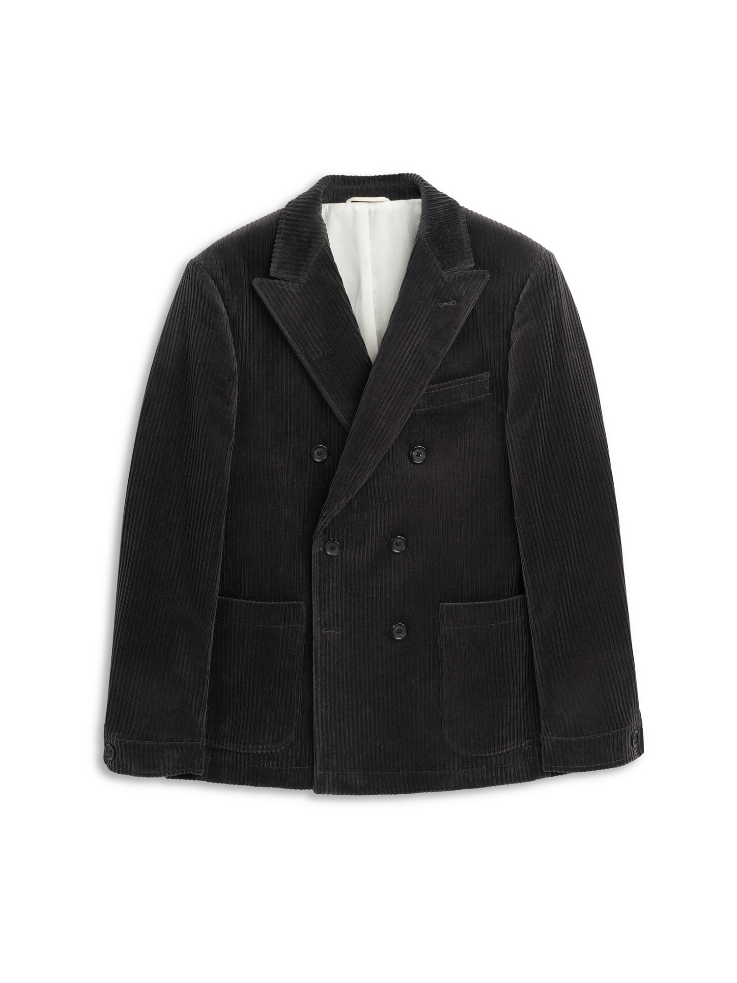 Oliver Spencer Grey Cotton Corduroy Double-Breasted Jacket