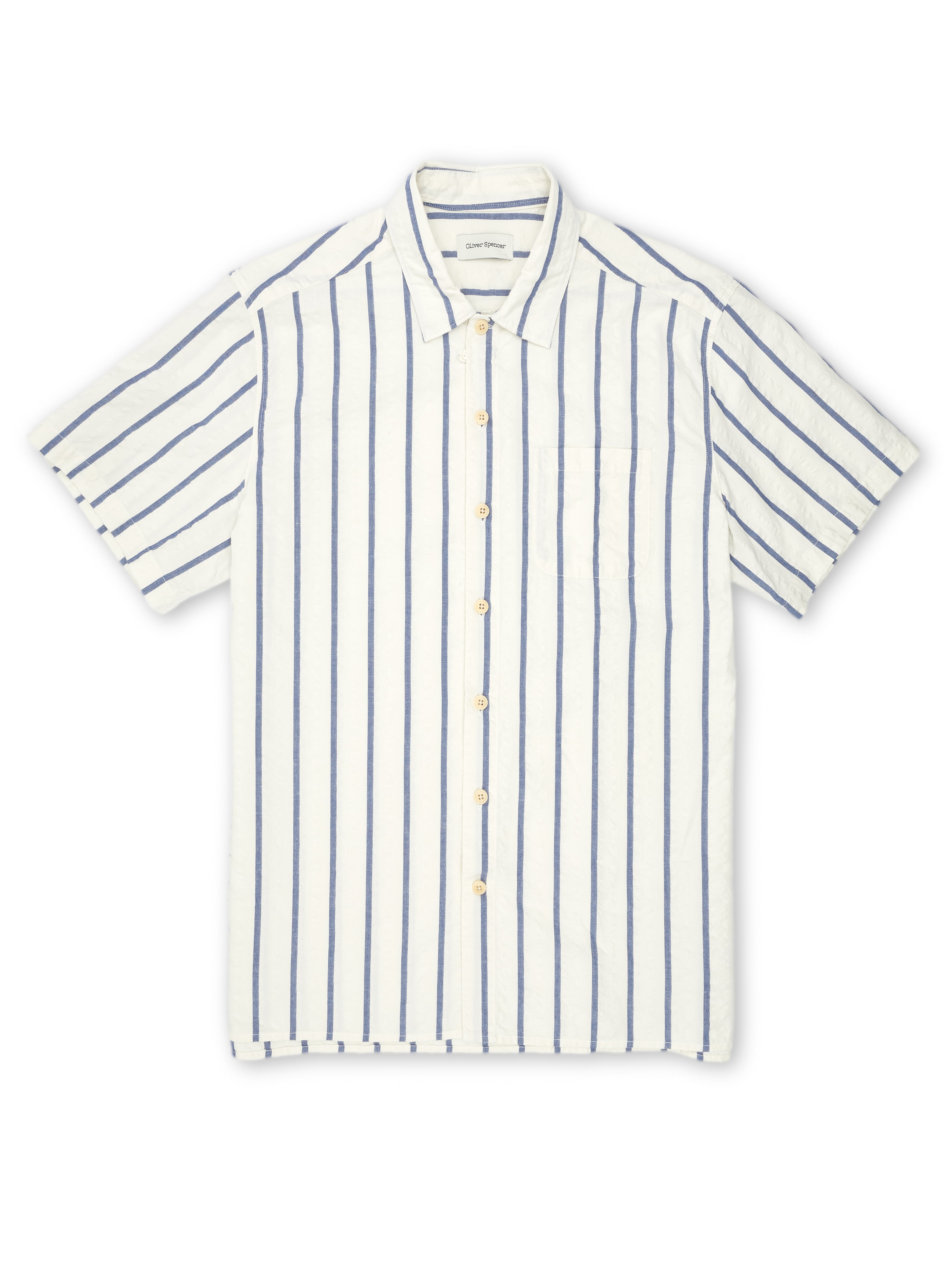 Riviera Short Sleeve Shirt Rickman White/Blue