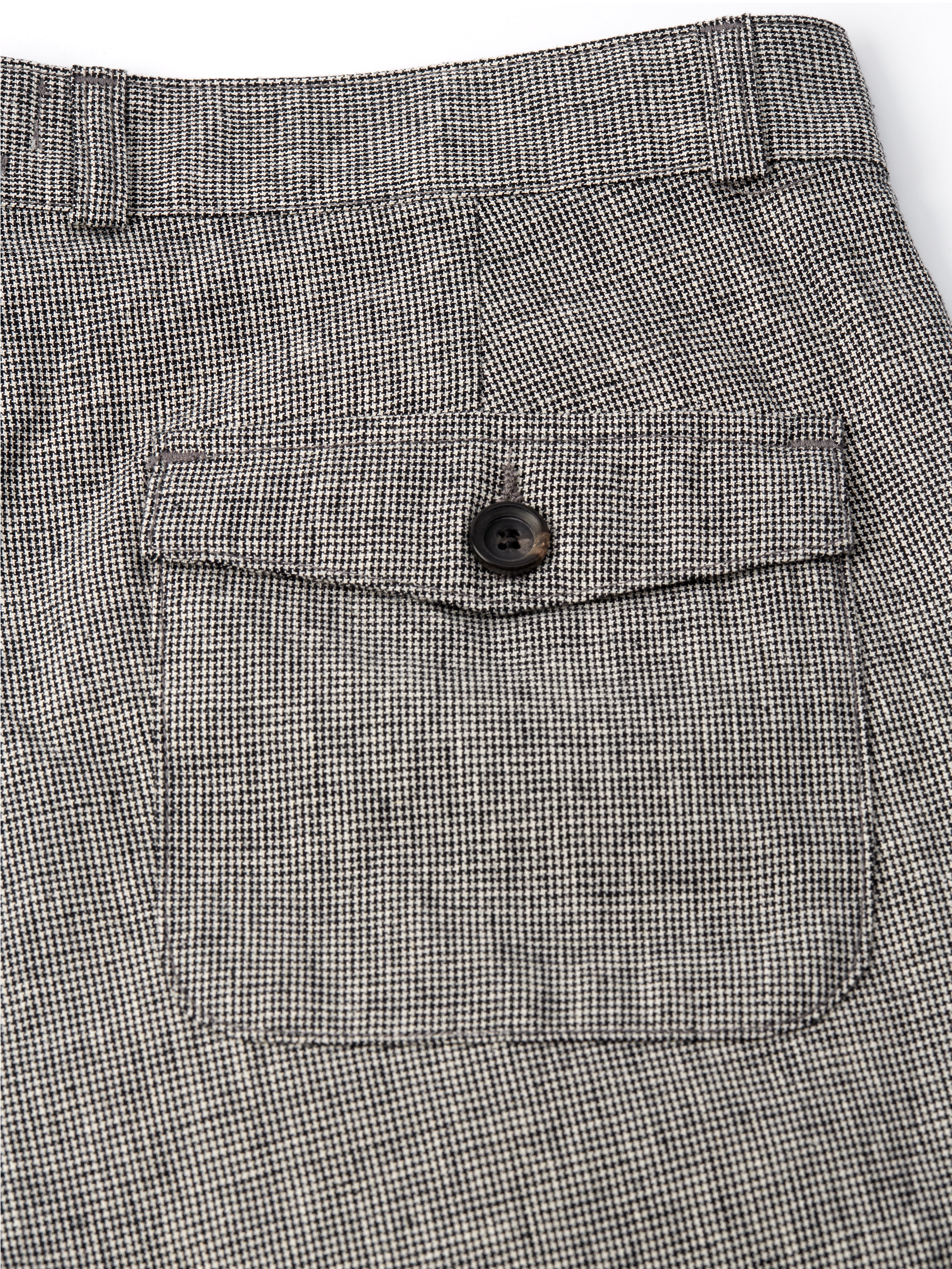 Morton Pleated Trousers Rackfield Black/White