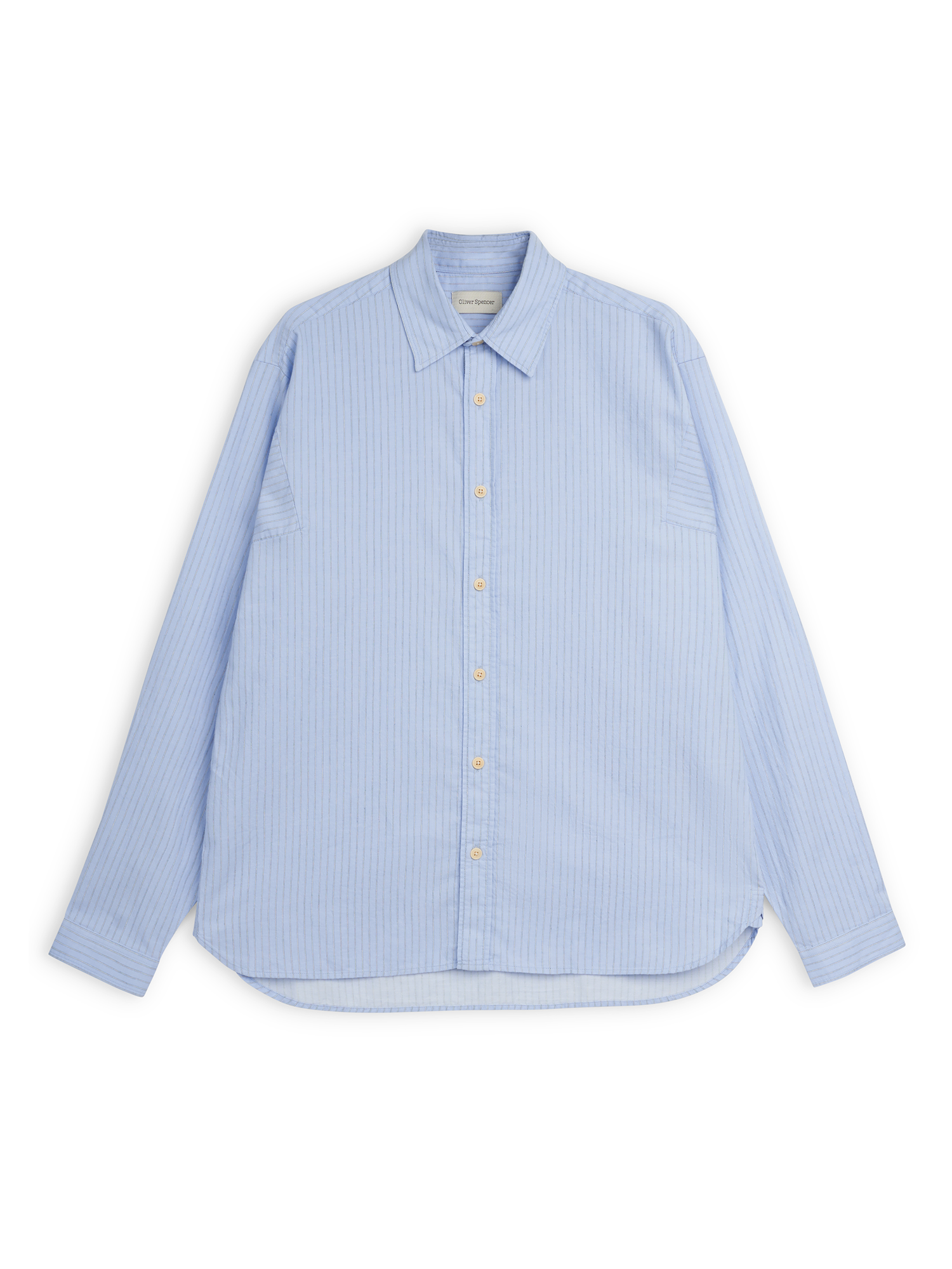 Oliver Spencer Men's Light Blue Organic Cotton Overshirt