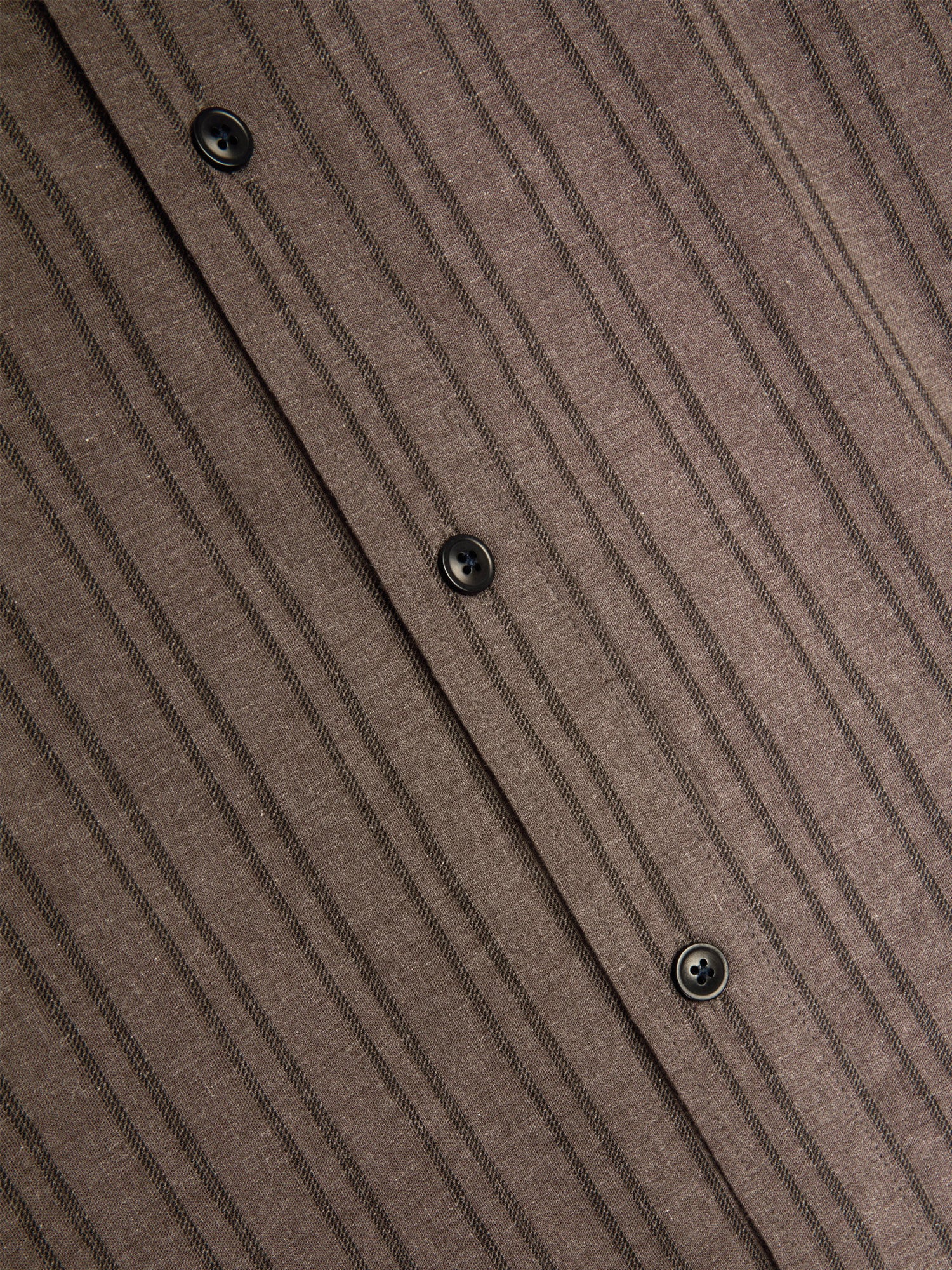 Button shot of Oliver Spencer Men's Brown Striped Oversized Spread Collar Cotton Shirt