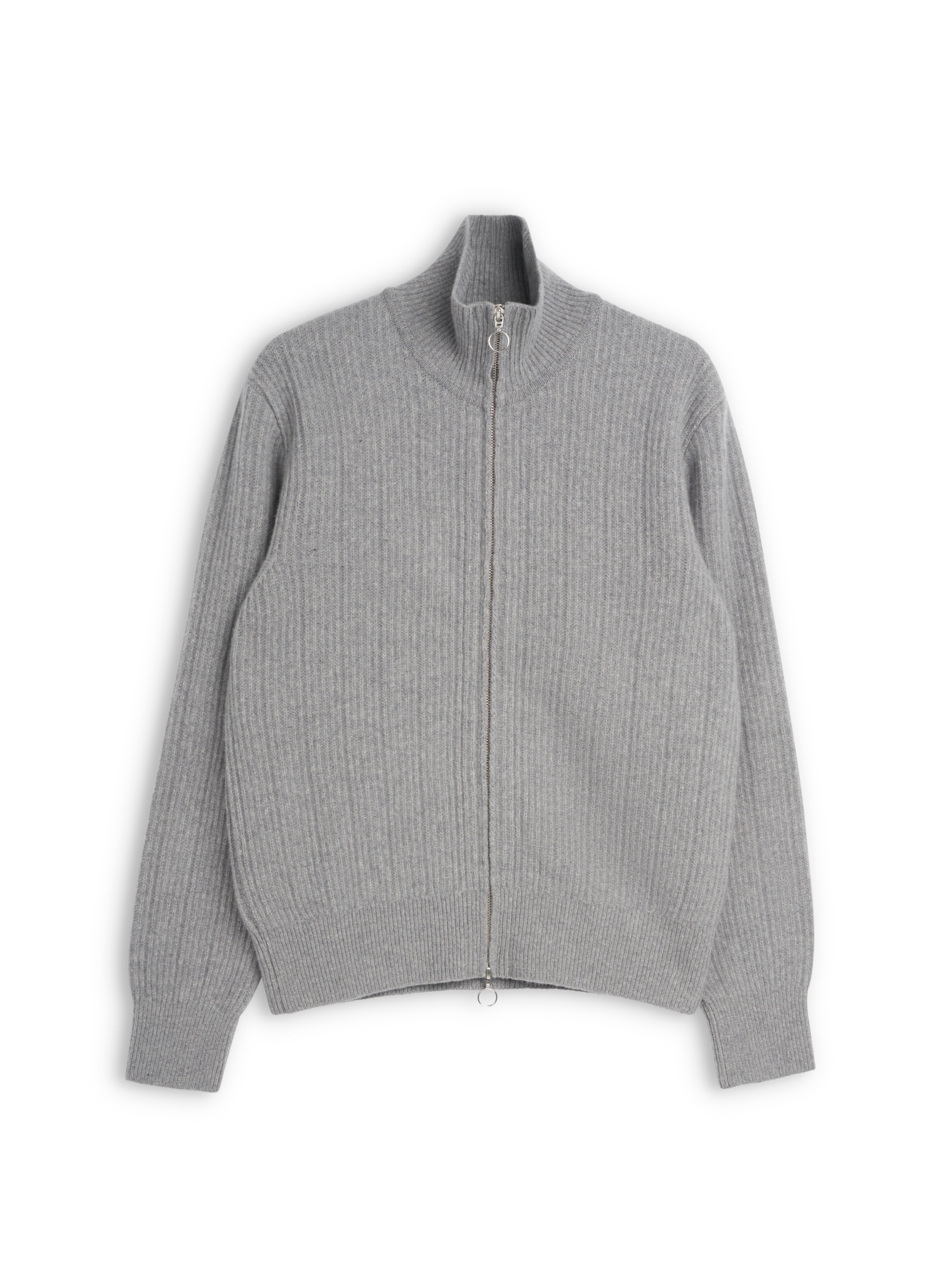 Oliver Spencer Men's Grey Zip-Through Cardigan Flat Shot