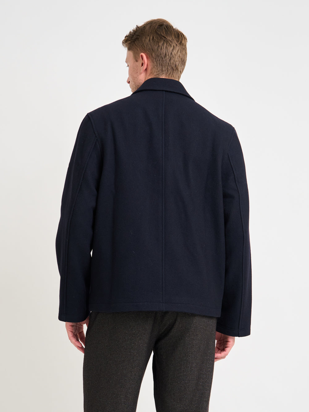 Close up back shot of Oliver Spencer Black Lambeth Jacket