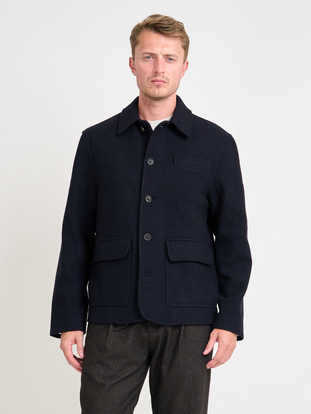 Close up shot of Oliver Spencer Black Lambeth Jacket