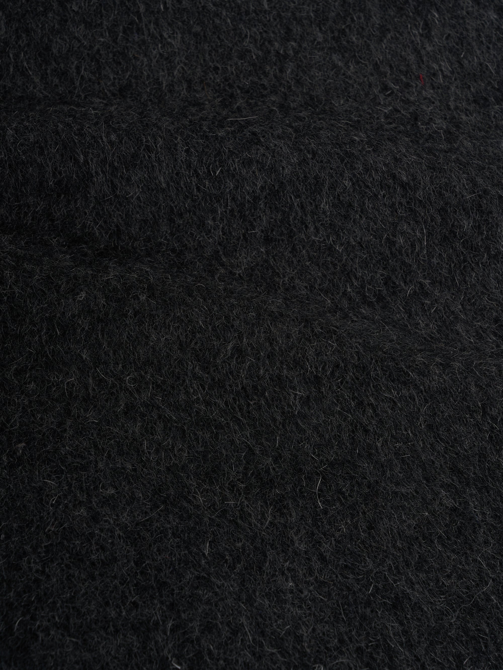 Detailed material shot of Oliver Spencer Men's Charcoal Recycled Wool And Mohair Chore Jacket