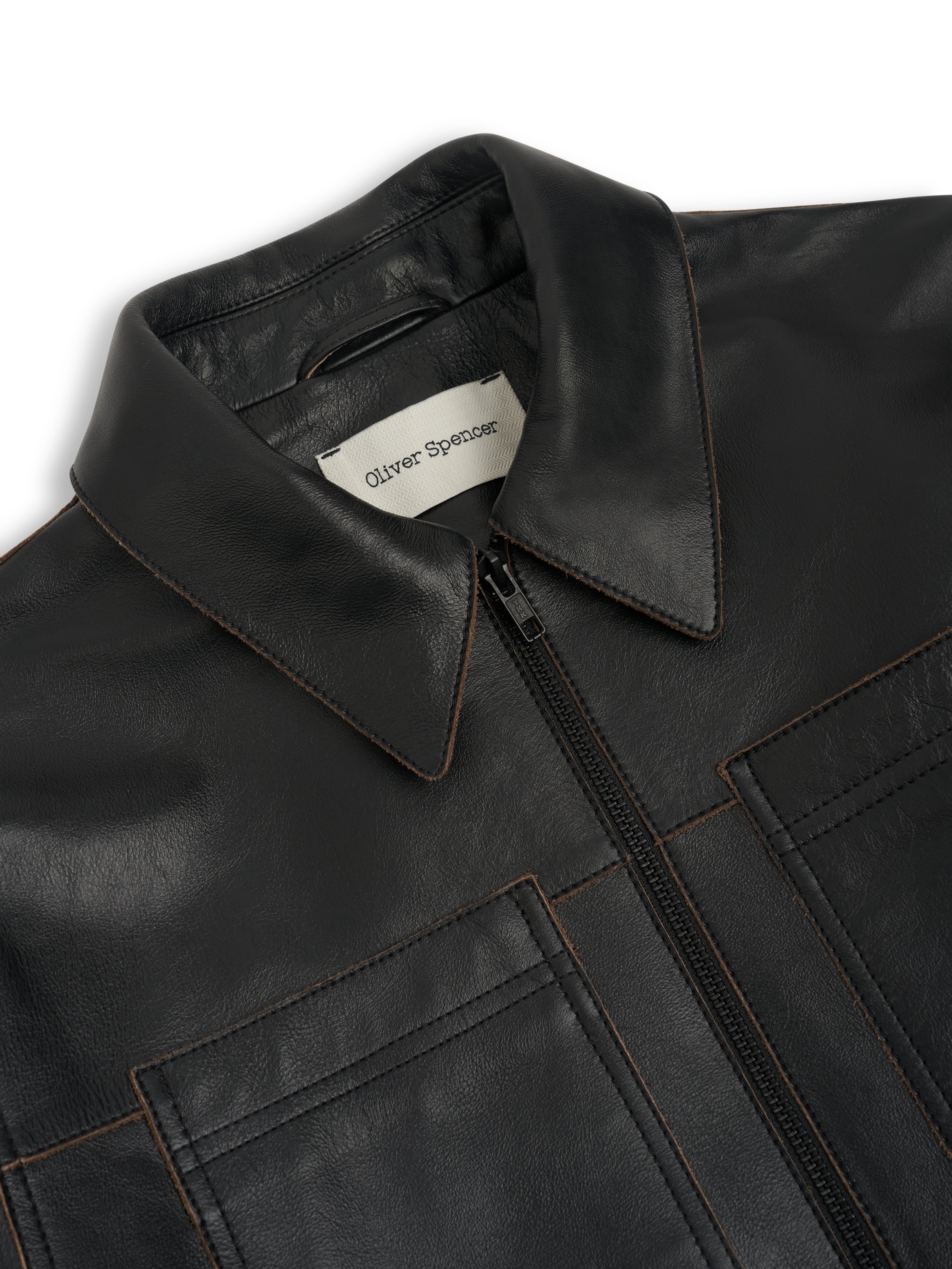 Men's Black Leather Jacket – Oliver Spencer