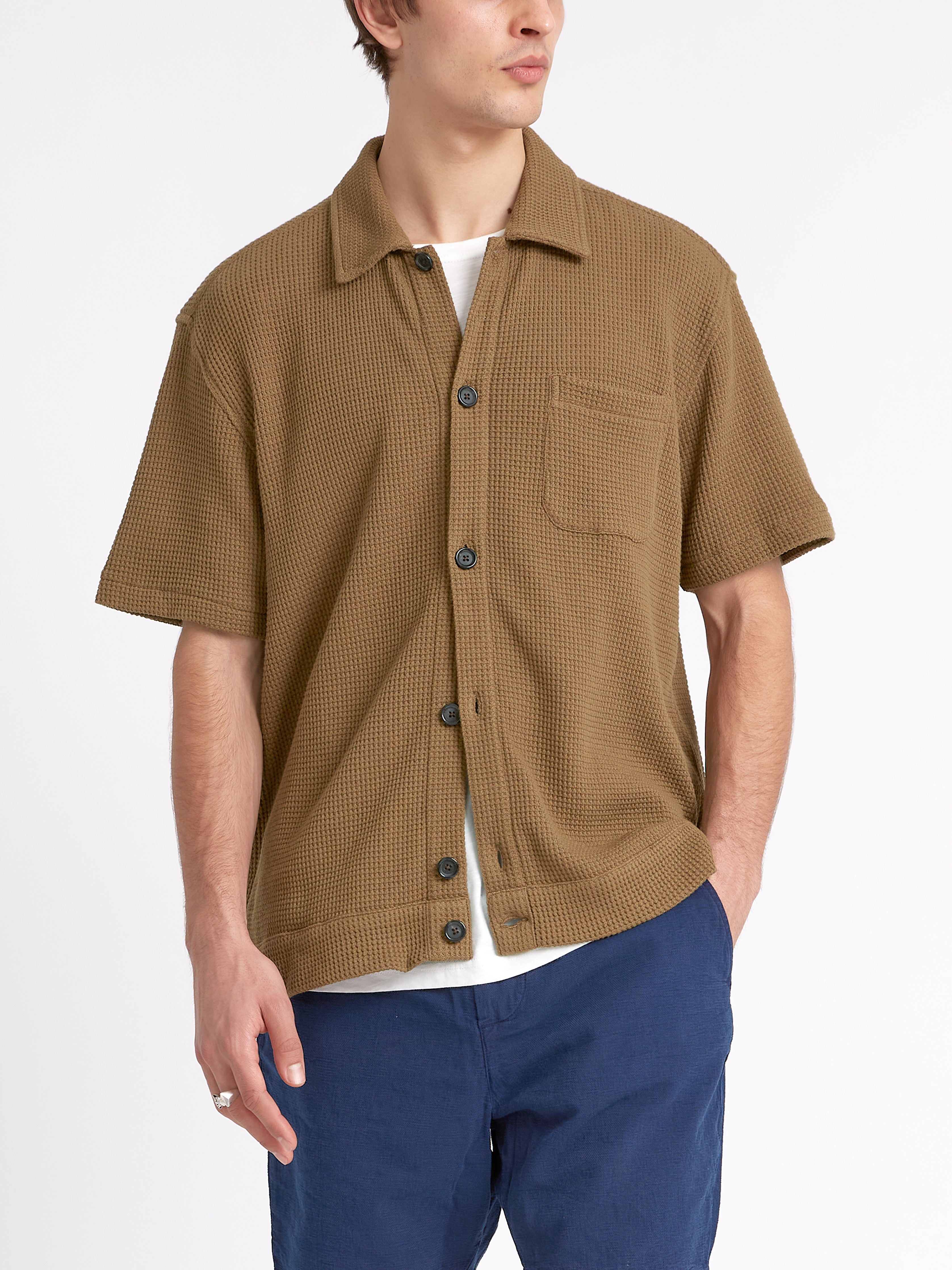 Ashby Short Sleeve Jersey Shirt Barton Tobacco Brown