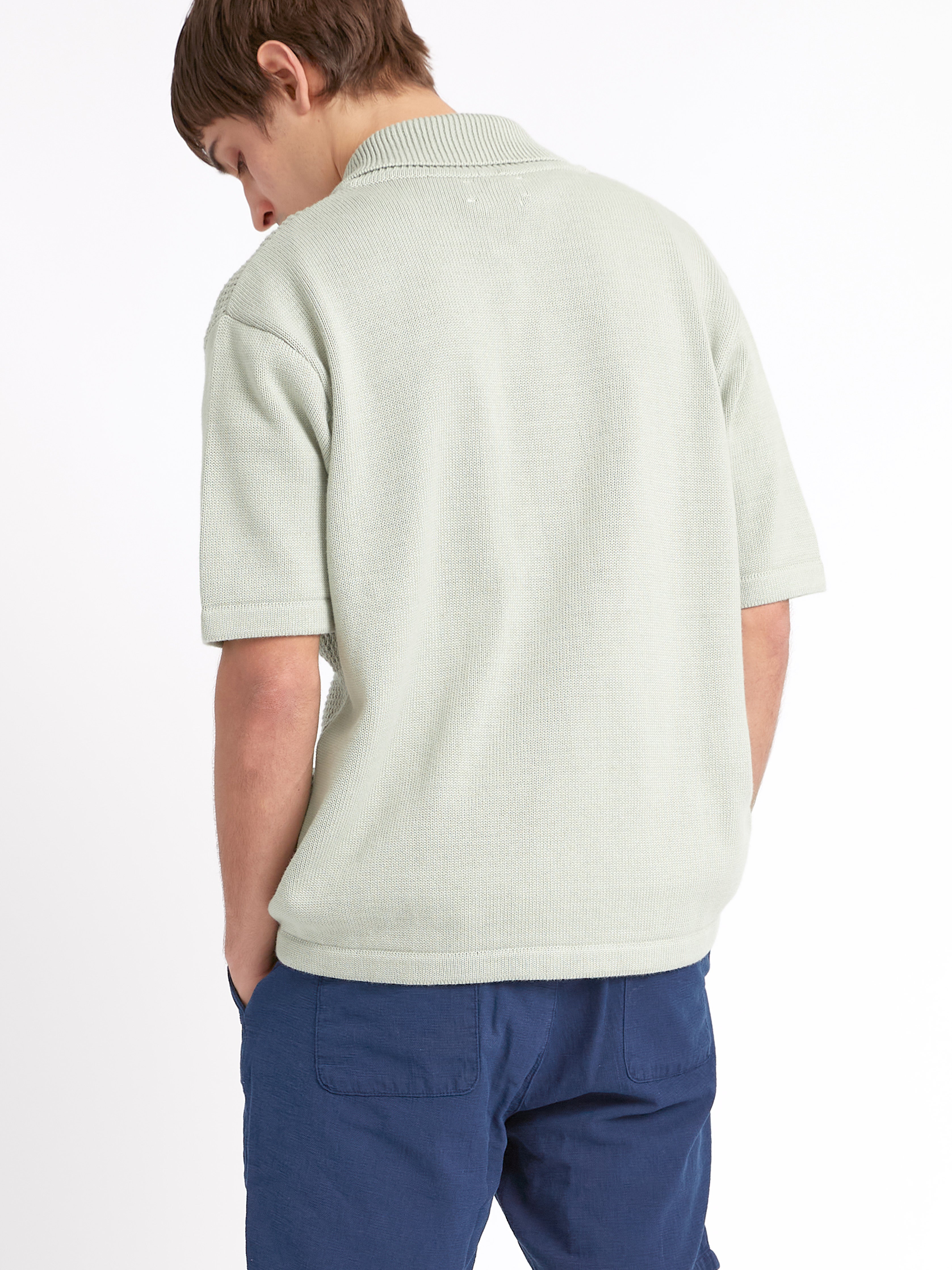 Short Sleeve Mawes Knitted Shirt Tamar Pale Green