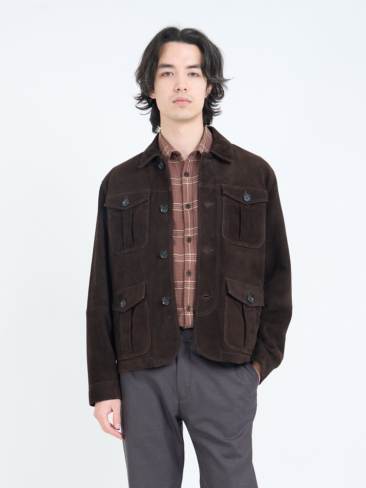 Shawcross Jacket Suede Chocolate Brown