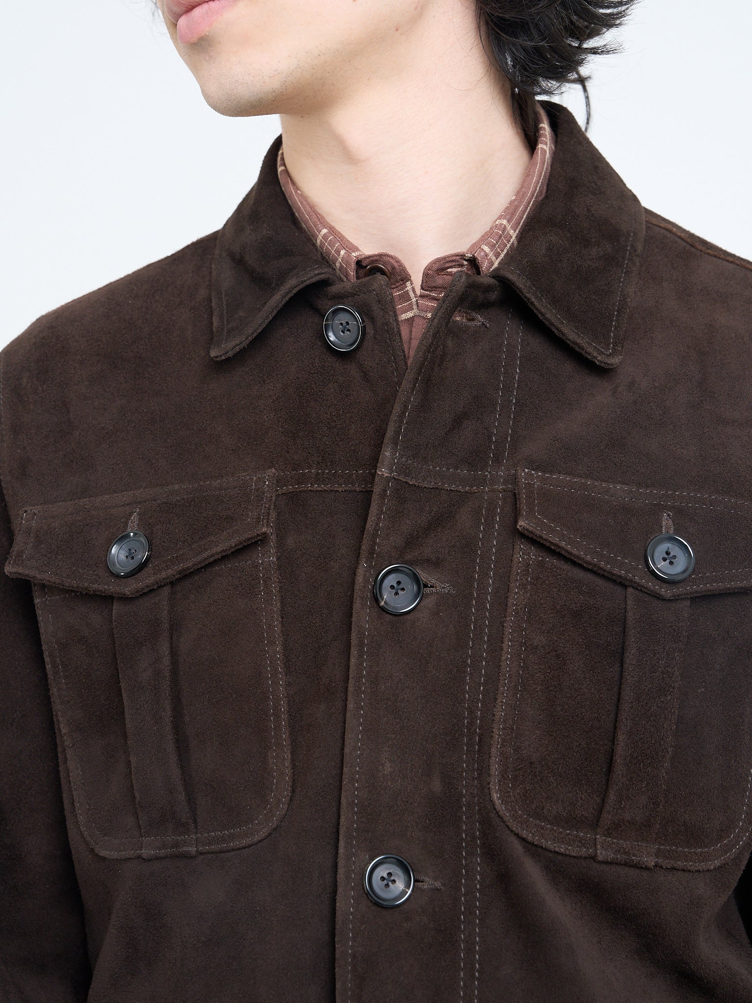 Shawcross Jacket Suede Chocolate Brown
