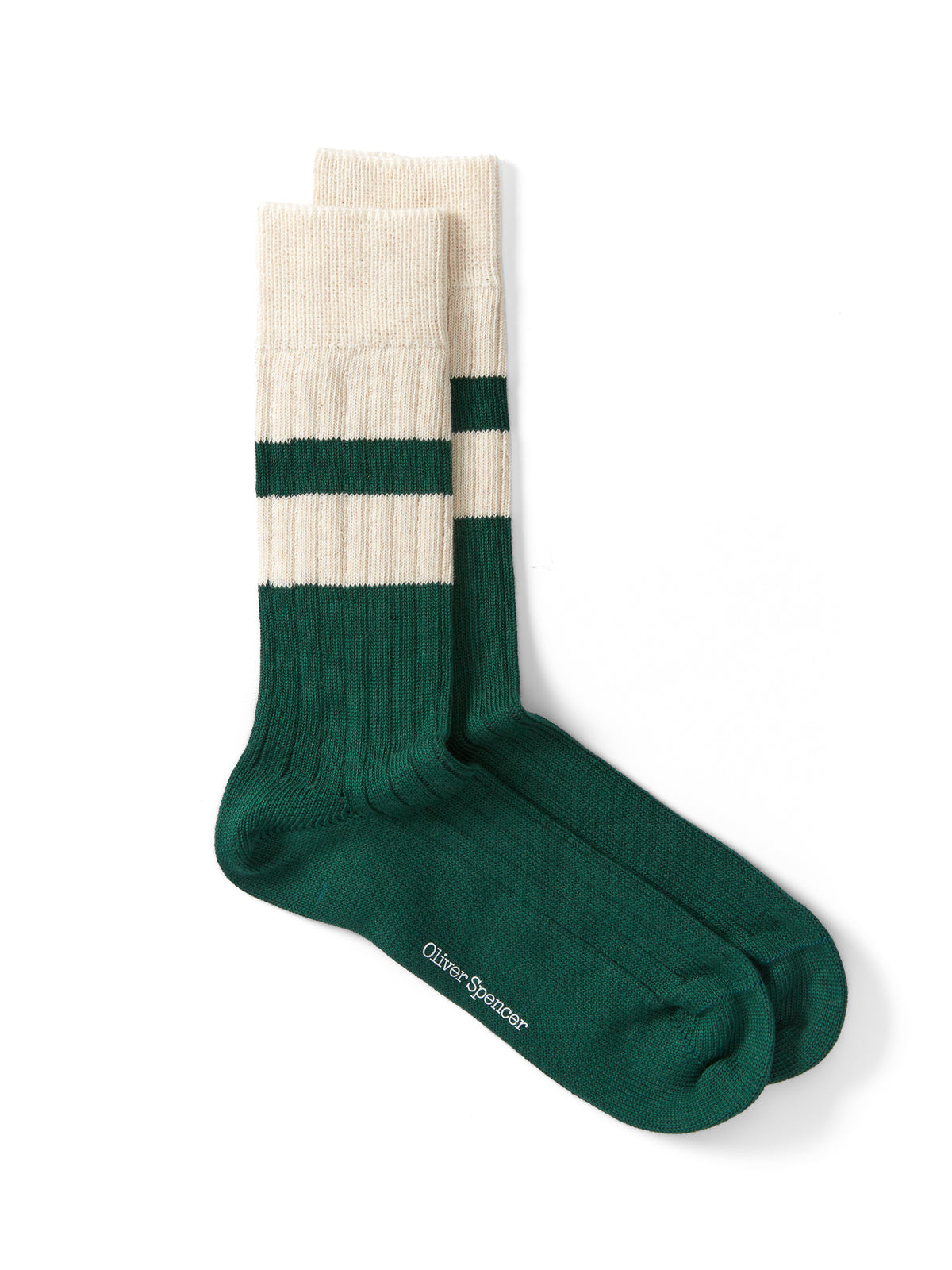 Polperro Socks Merrow Green Cream