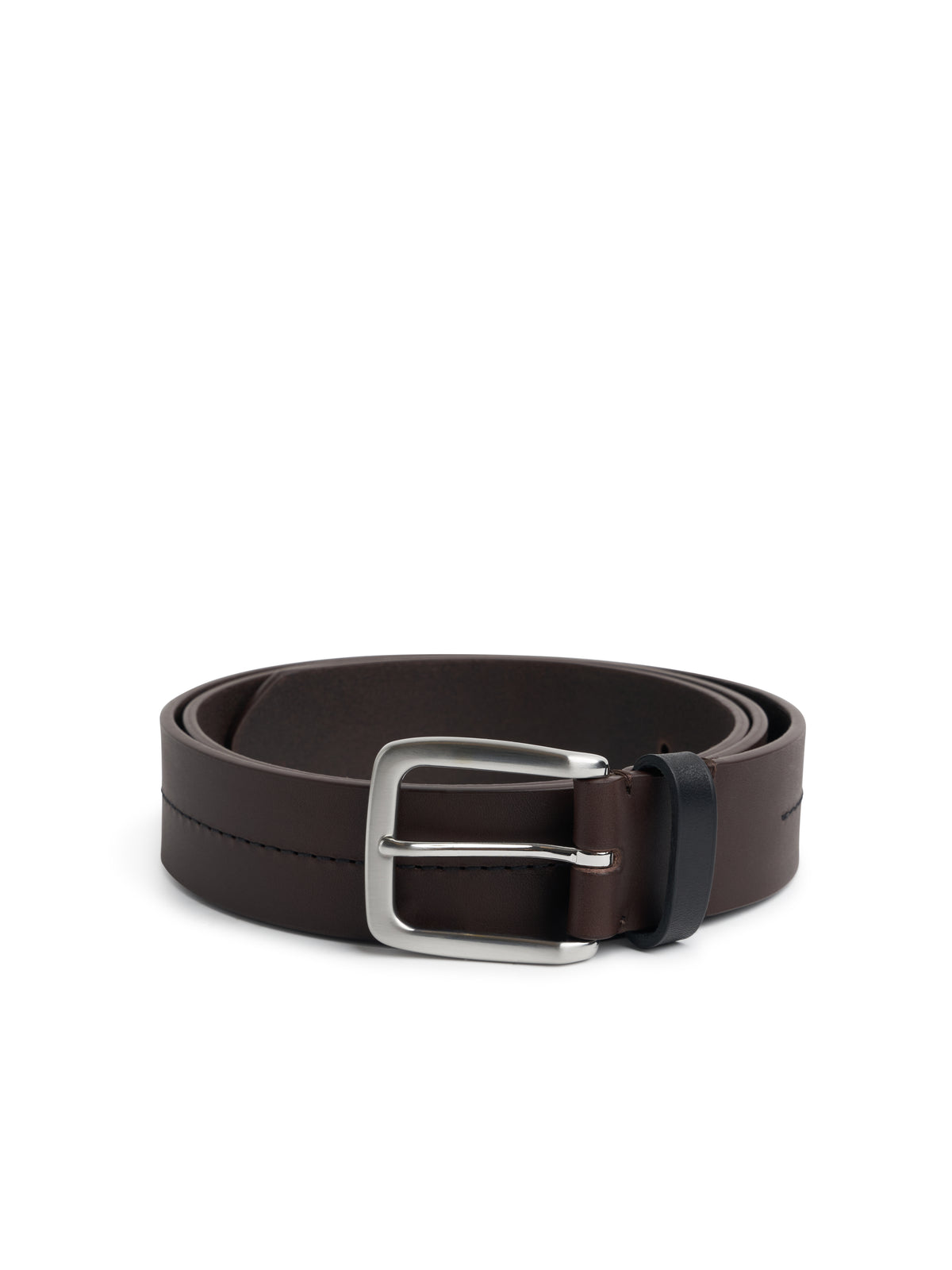 Stitch Belt Leather Chocolate Brown