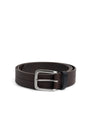 Stitch Belt Leather Chocolate Brown