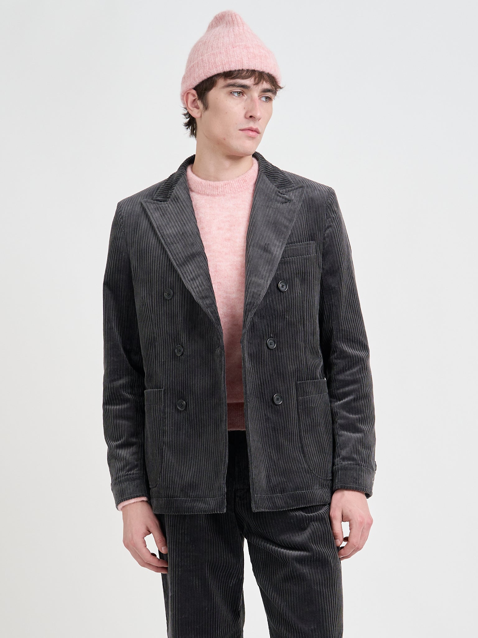 Double Breasted Jacket Deakin Cord Grey