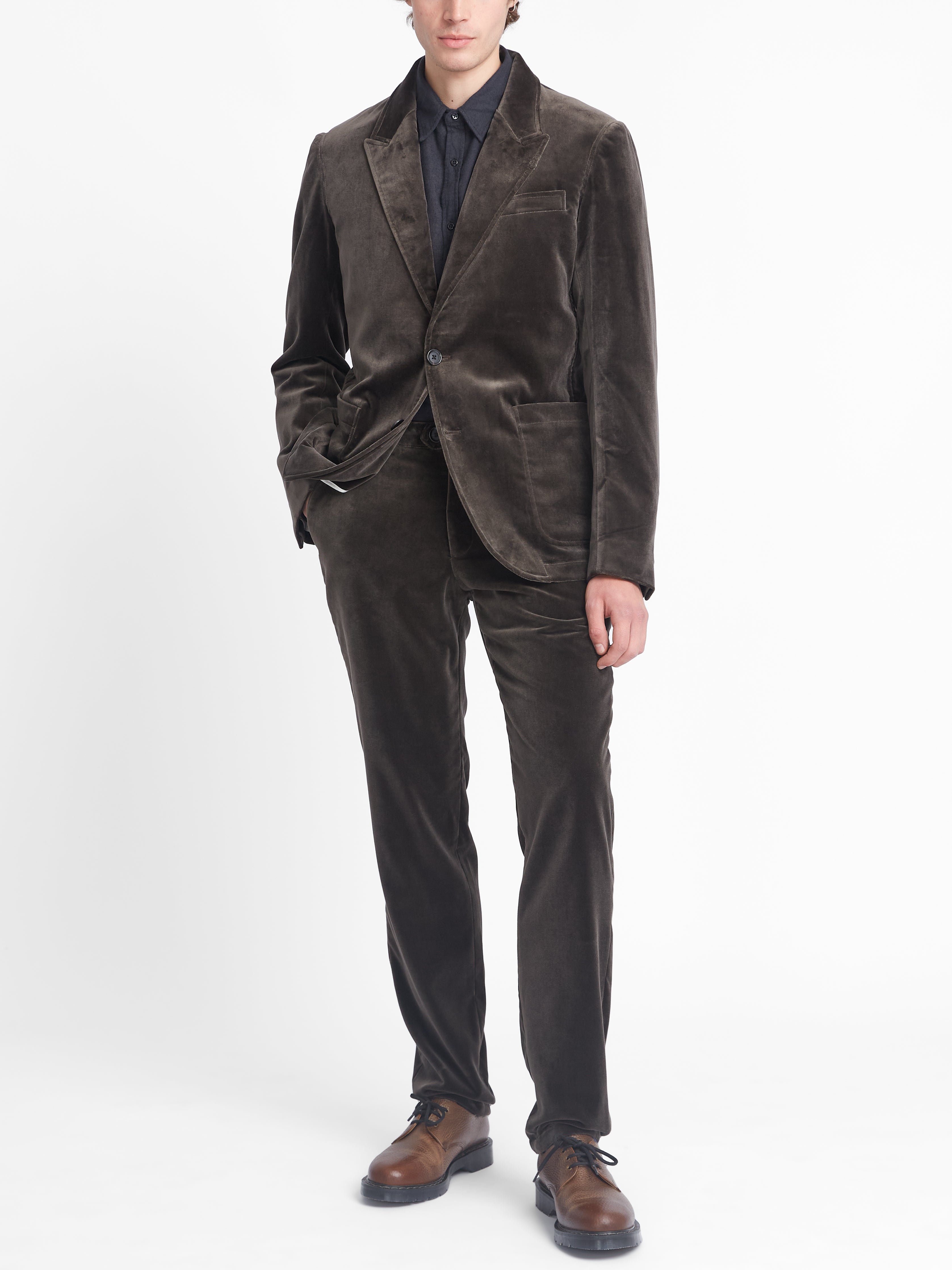Mole Grey Velvet Mansfield Suit
