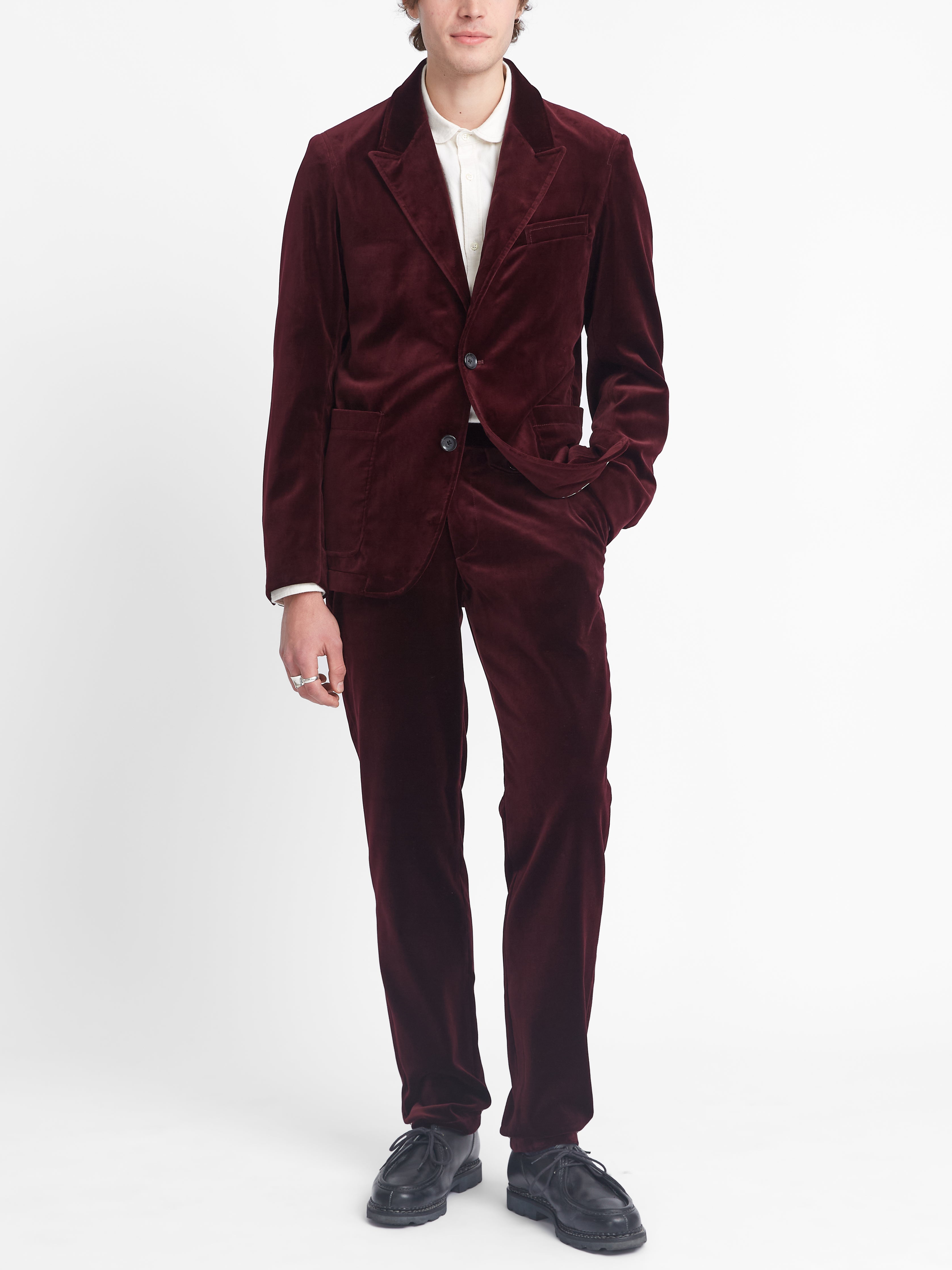 Maroon velvet suit discount jacket