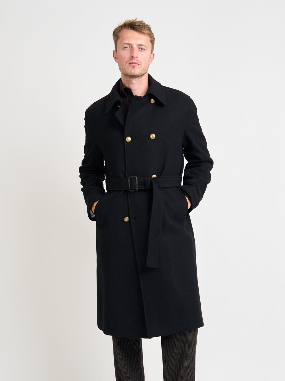 Big Coat Mosedale Black with Brass Buttons