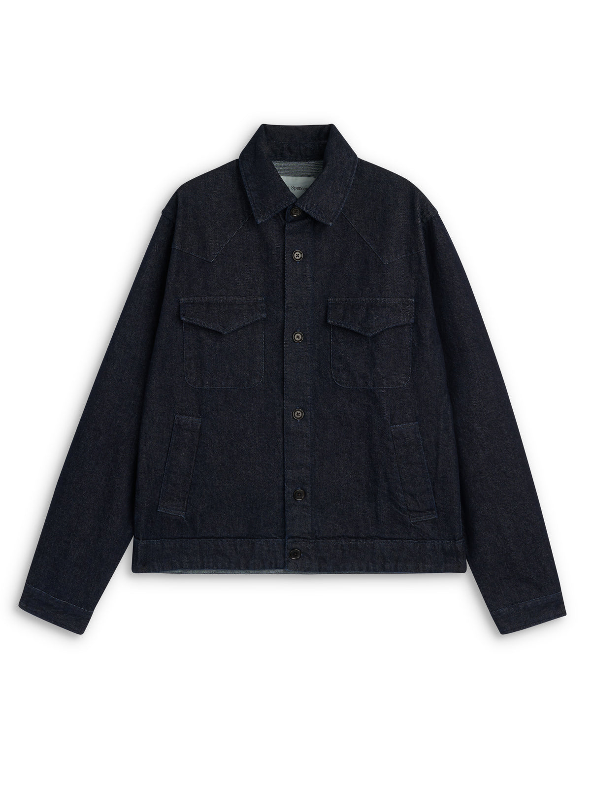 Witley Jacket Westall Denim Indigo, buttoned, with two flap chest pockets