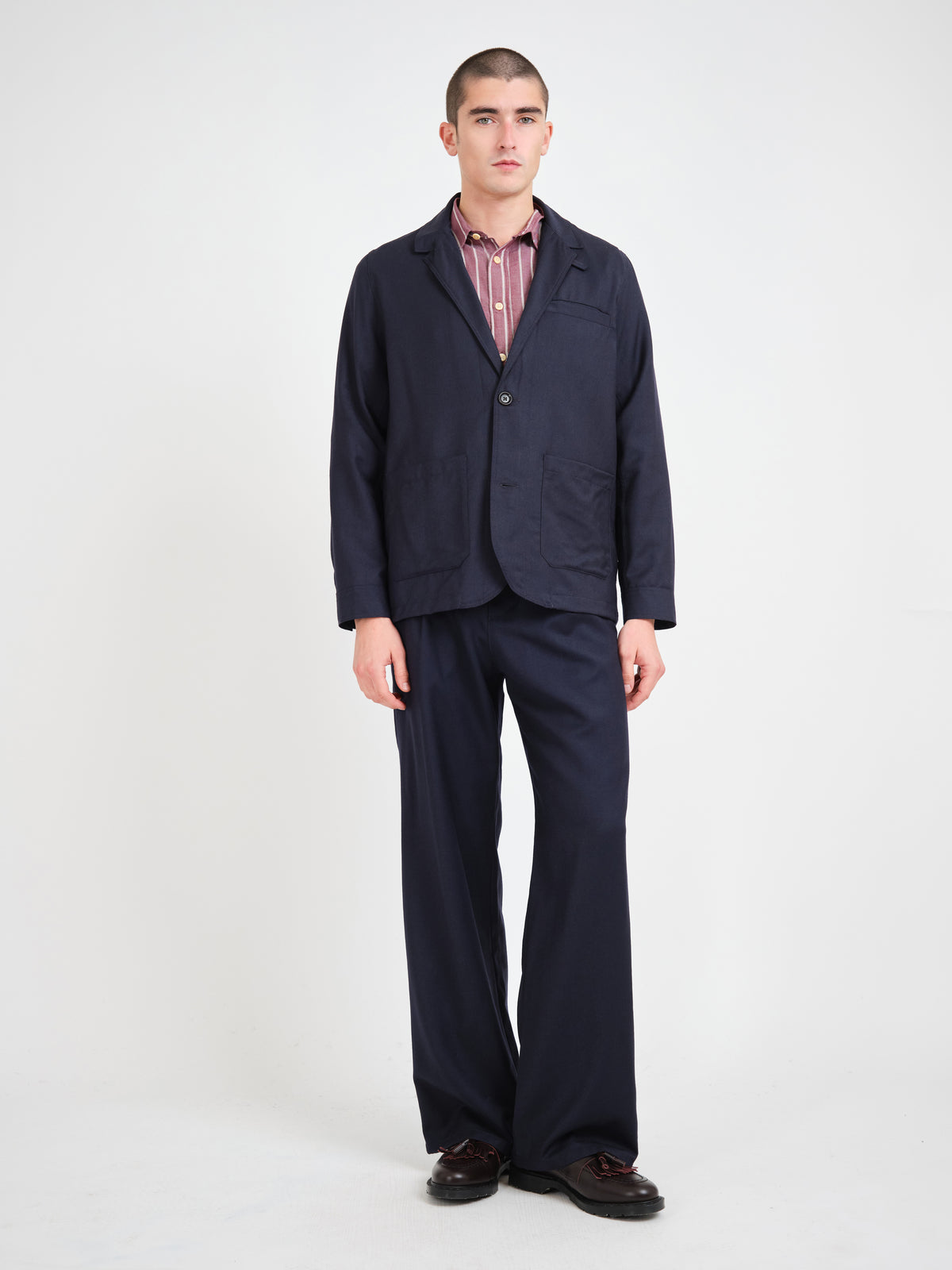 Jara Flannel Navy Camberwell Suit