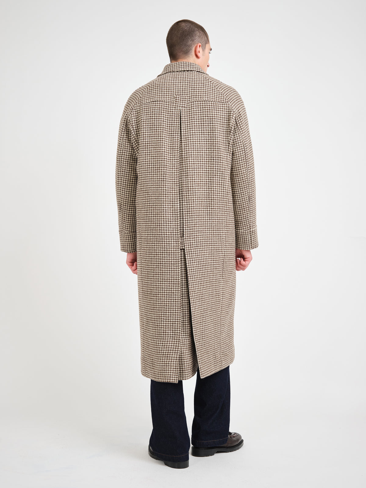Lothian Overcoat Corday Houndstooth Sand