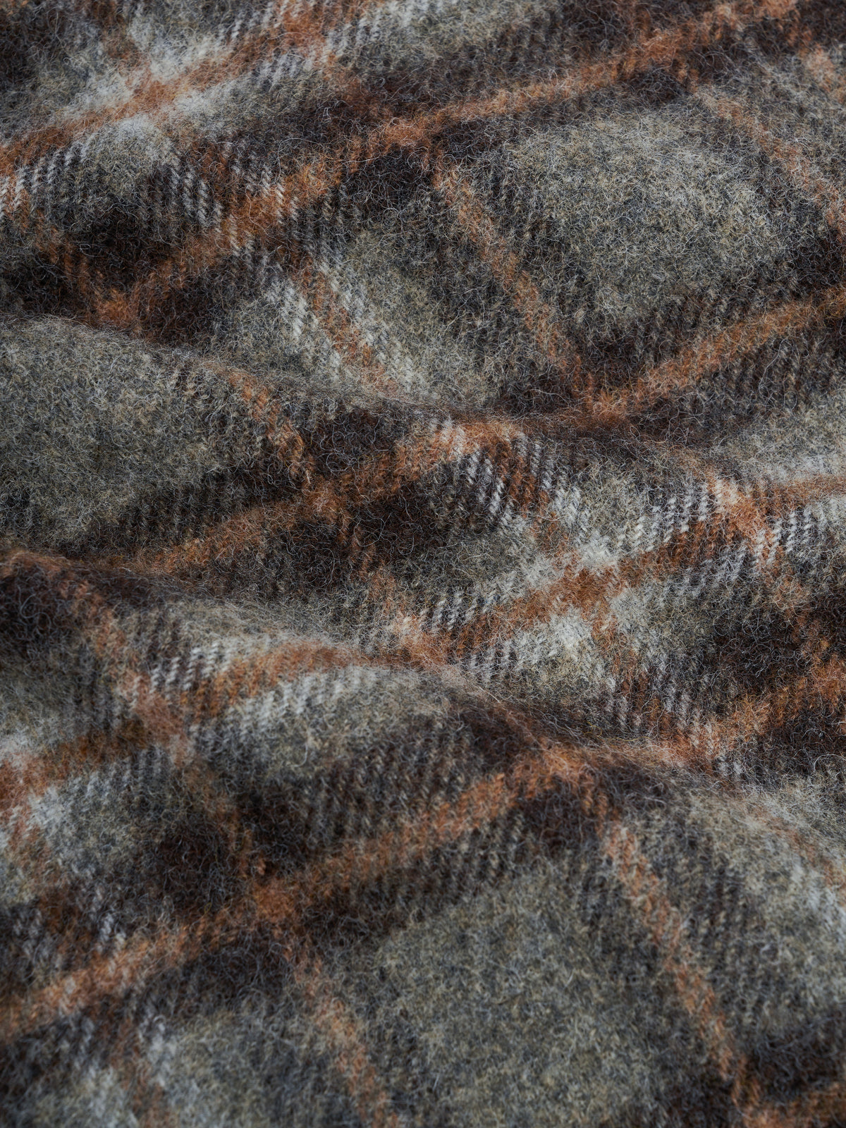 Renbourne Bomber Jacket Thackray Oatmeal Multi, Close-up of the napped check cloth