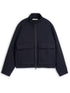 Kershaw Bomber Jacket Doughton Twill Navy, front view with zip and two flap pockets