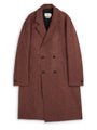 Tamworth Double Breasted Overcoat Panes Houndstooth Burgundy/Pink