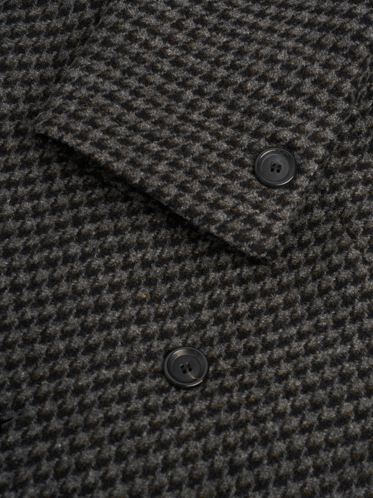 Tamworth Double Breasted Overcoat Panes Houndstooth Charcoal