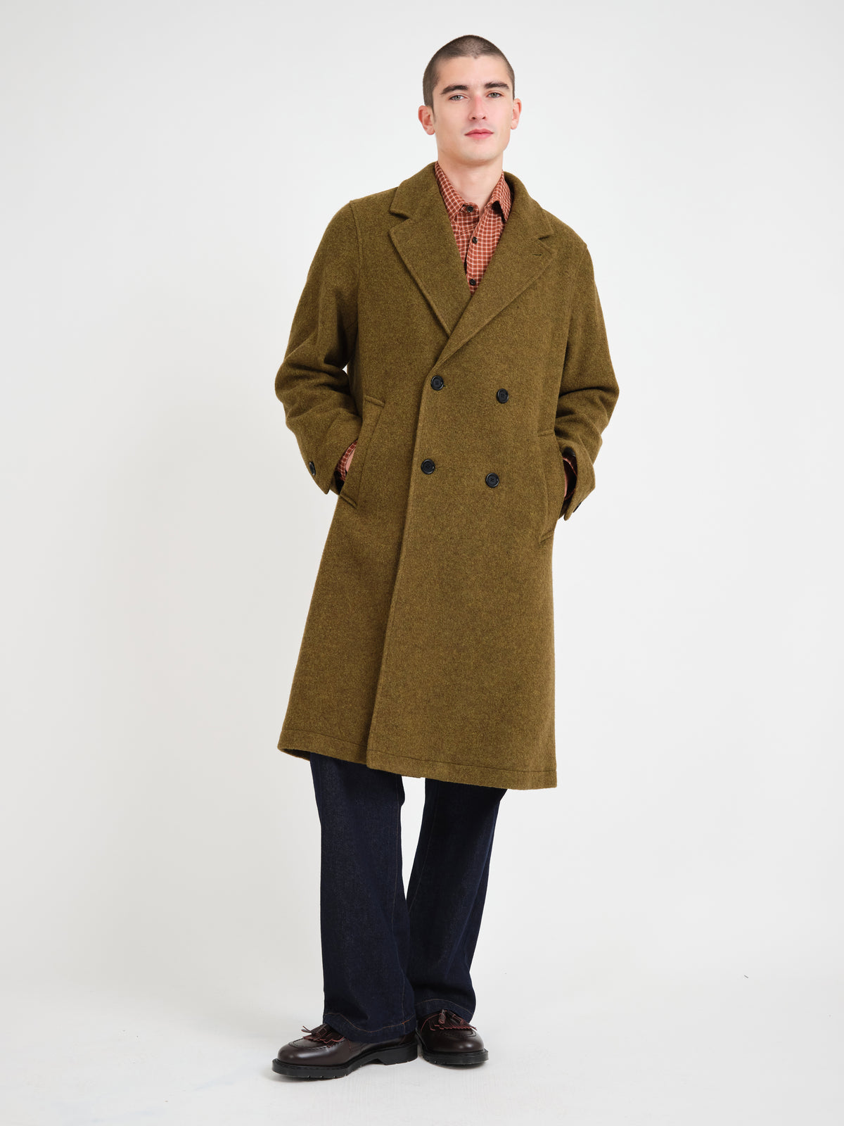 Tamworth Double Breasted Overcoat Sosa Moss Green