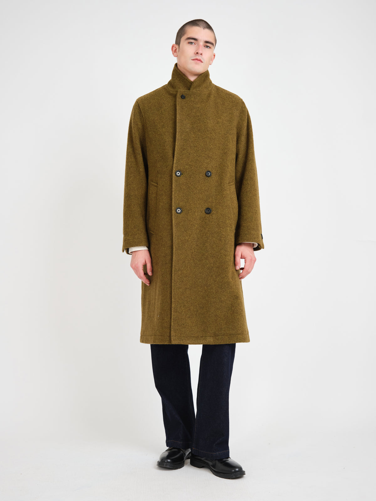 Tamworth Double Breasted Overcoat Sosa Moss Green