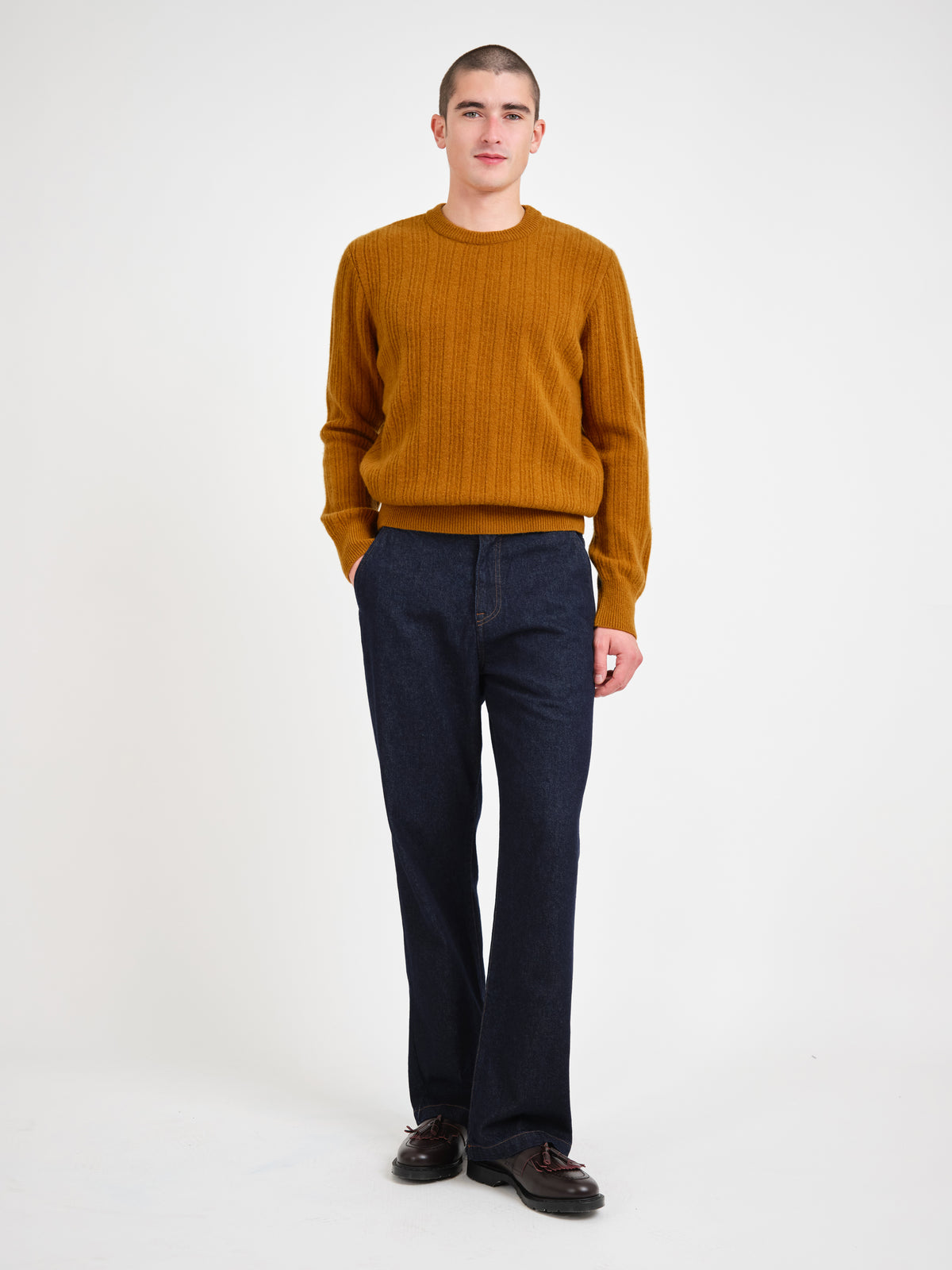 Blenheim Crew Neck Jumper Darlington Yellow Ochre