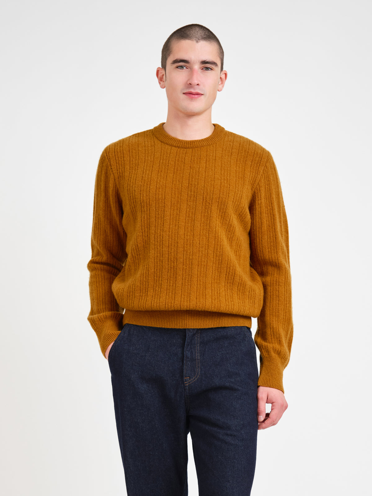 Blenheim Crew Neck Jumper Darlington Yellow Ochre