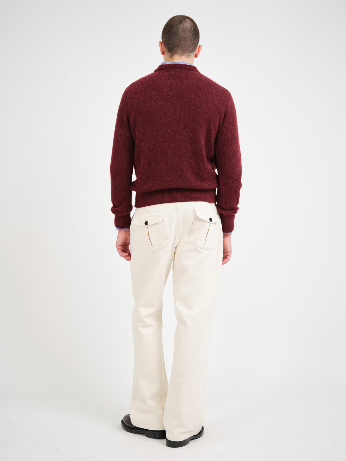 Blenheim Crew Neck Jumper Rosen Burgundy