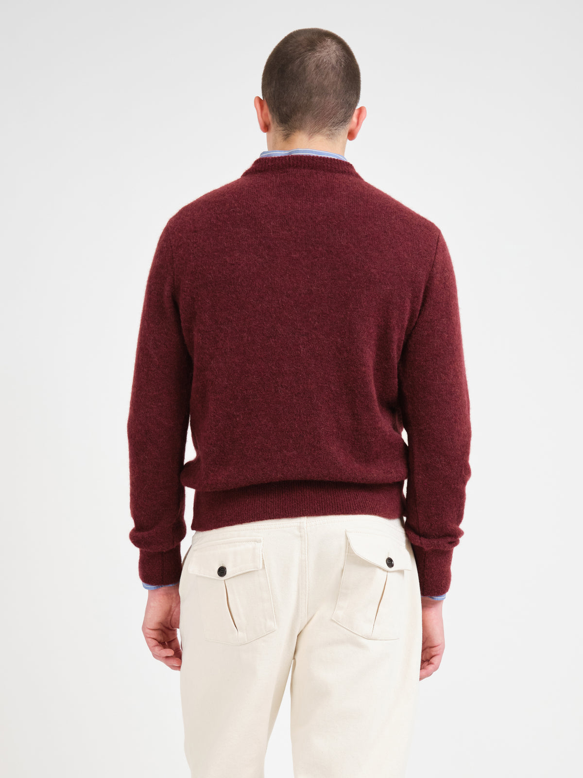 Blenheim Crew Neck Jumper Rosen Burgundy