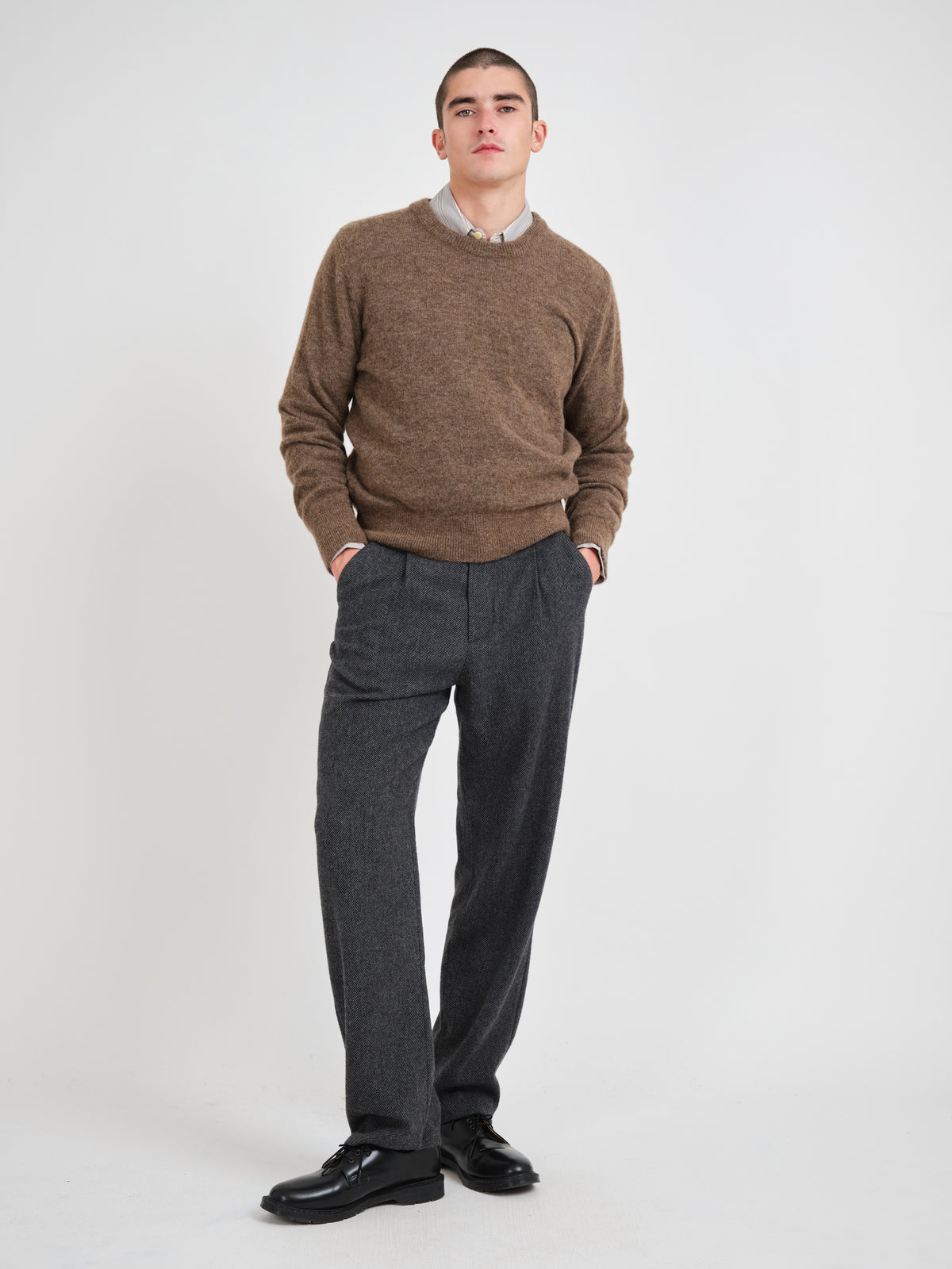 Blenheim Crew Neck Jumper Rosen Mushroom Grey