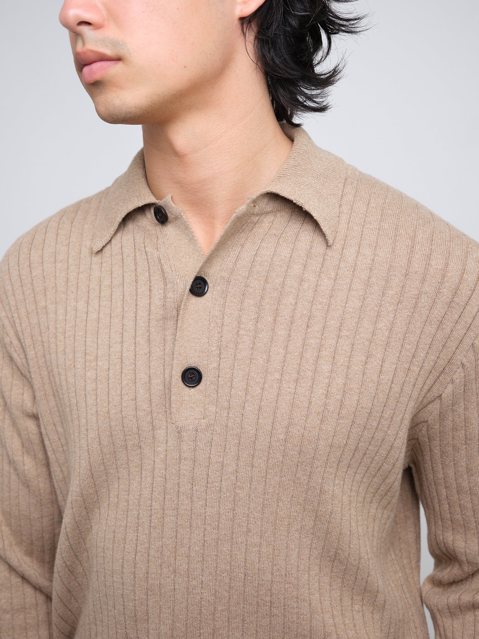 Pablo Knitted Polo Shirt Eversley Sand